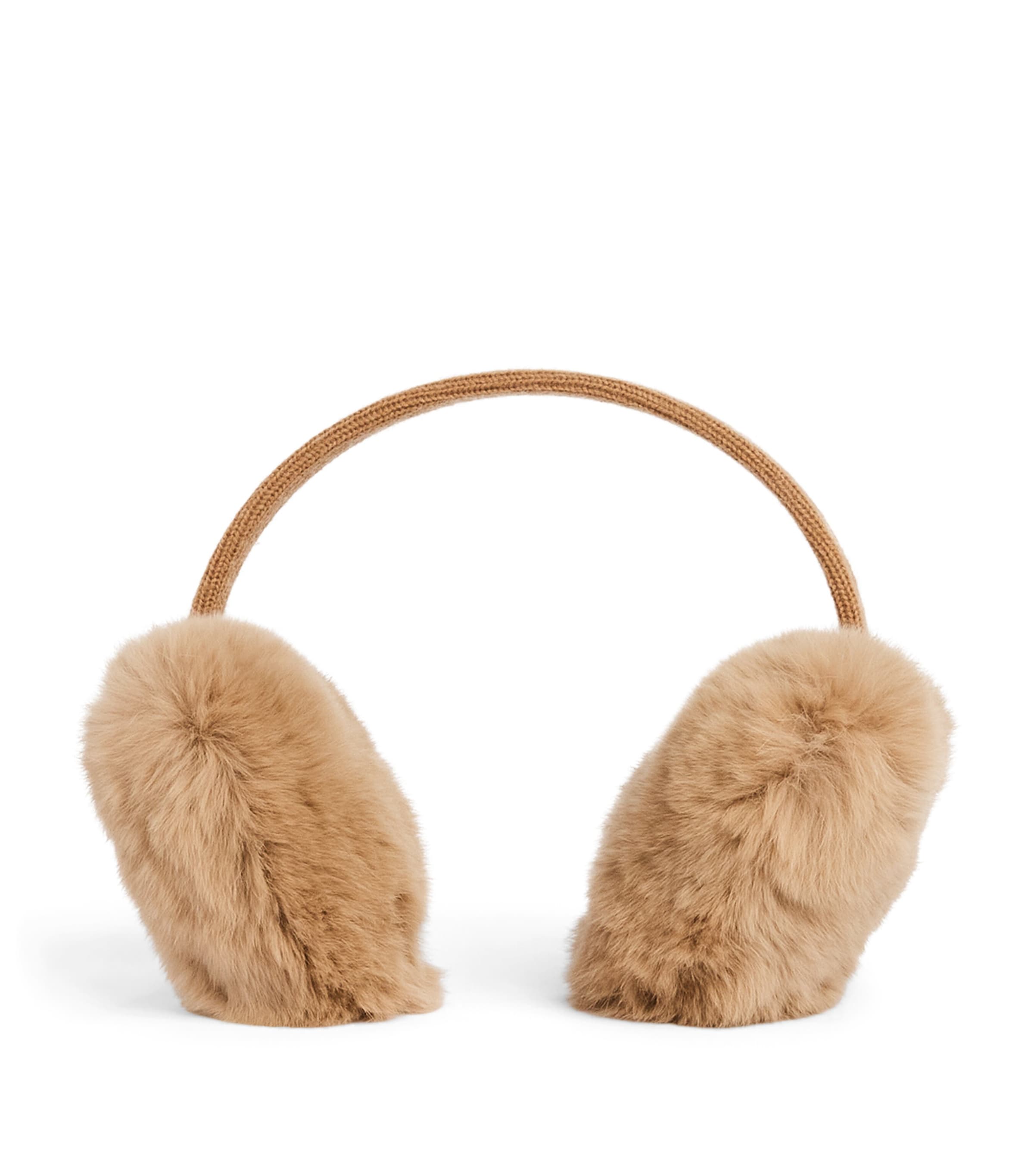 Yves Salomon Enfant Rabbit Fur Knitted Earmuffs