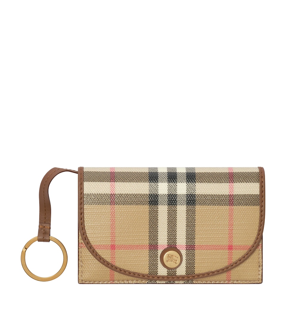Burberry Check Card Holder Keyring Archive Beige