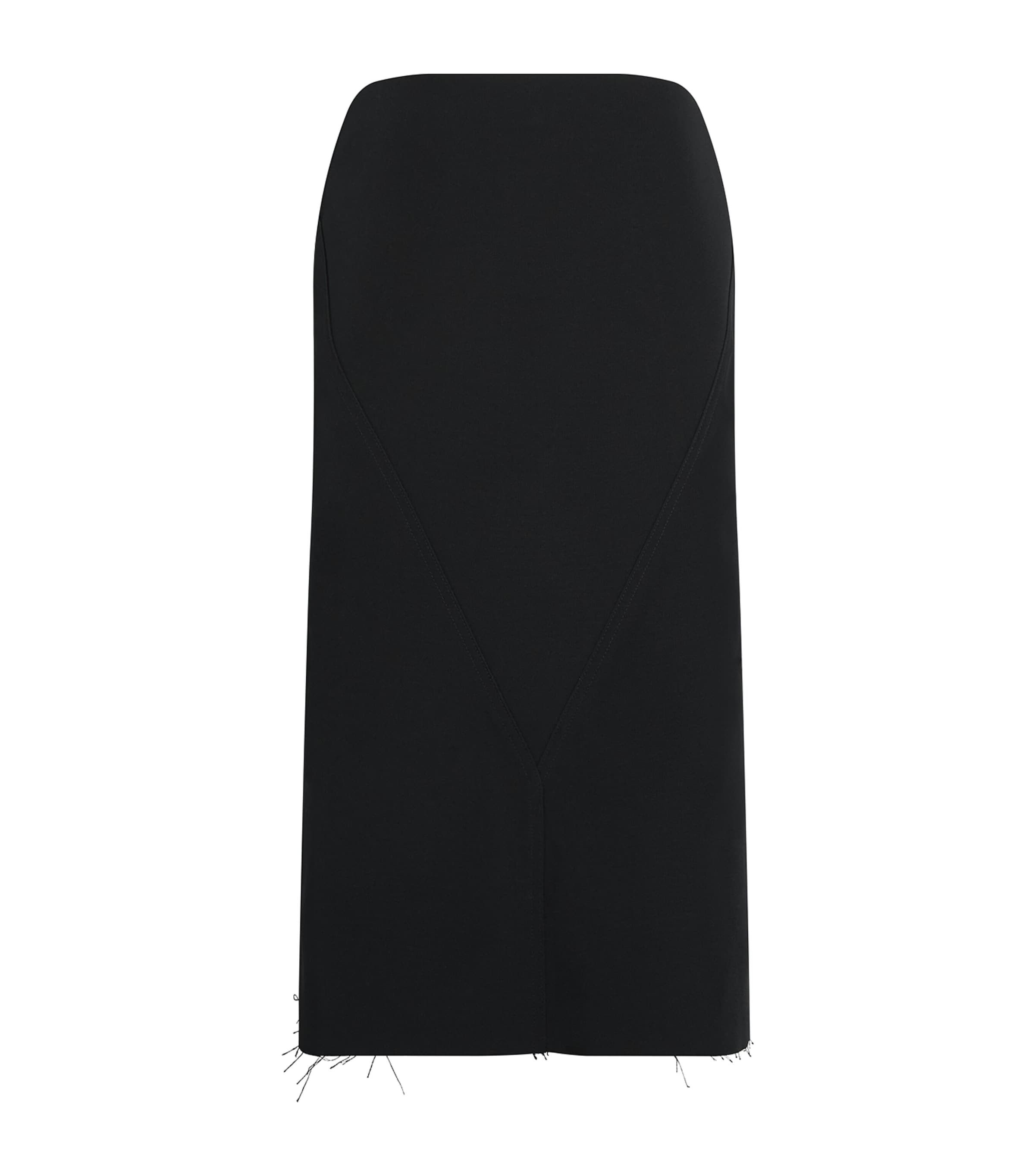 Rick Owens Womens Stretch-Cotton Sheath Midi Skirt Black