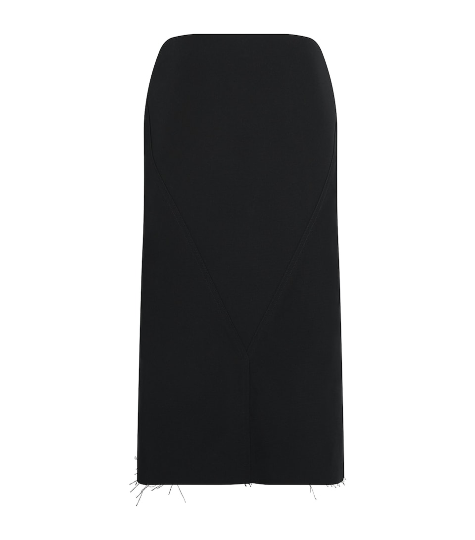 Rick Owens Womens Stretch-Cotton Sheath Midi Skirt Black