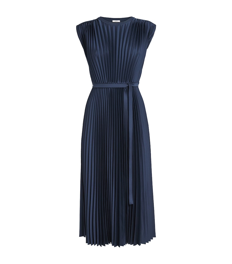 Volta Knit Weave Plissé Midi Dress