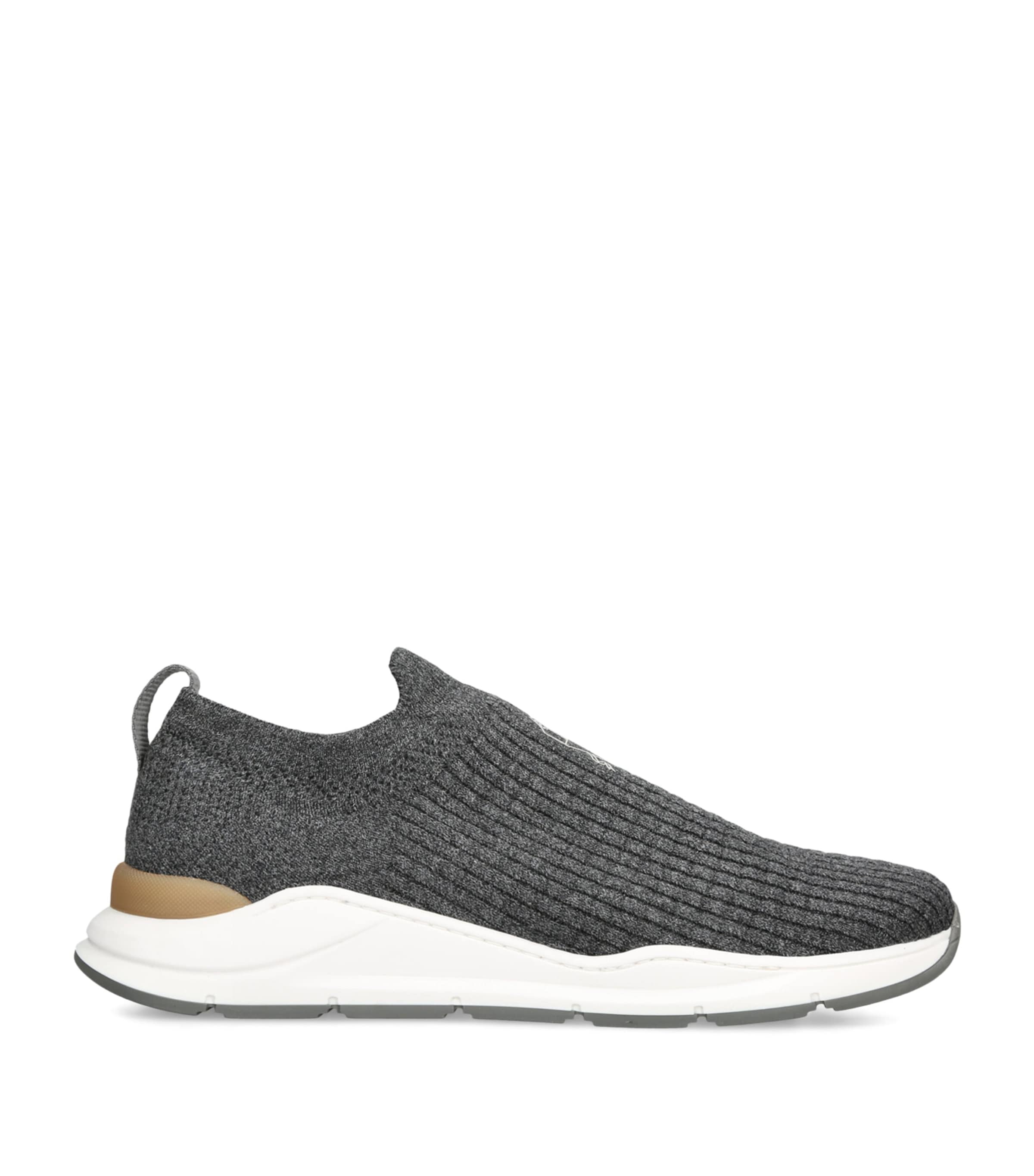 Brunello Cucinelli Kids Knitted Slip-On Sneakers Grey