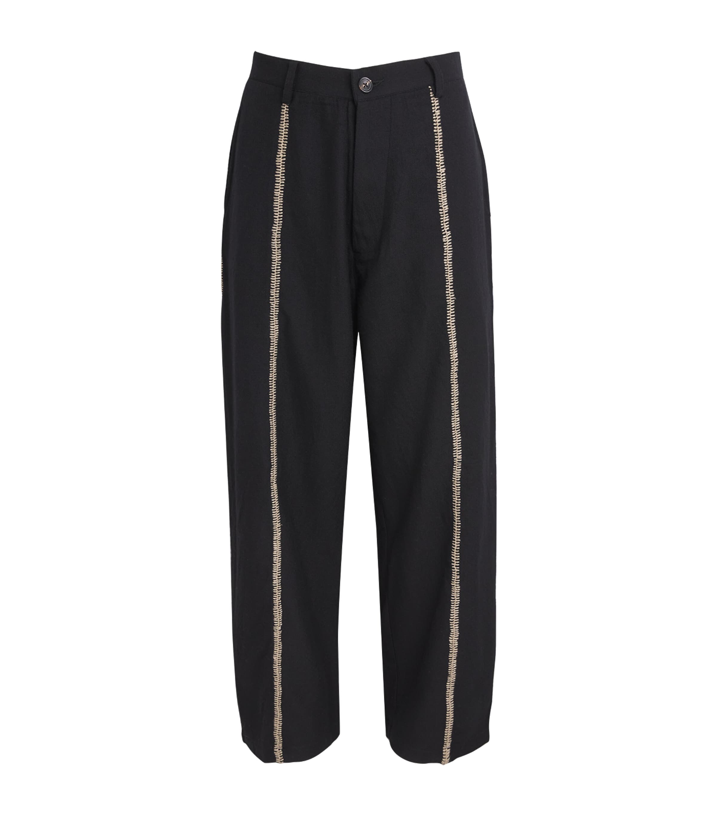 Kartik Research Mens Wool Rabari Sultan Trousers Black/brown