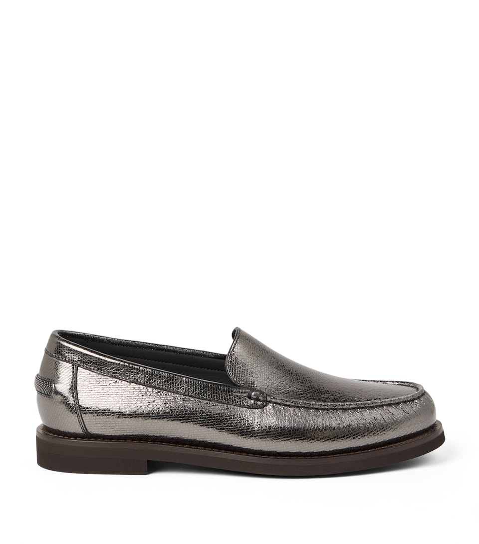 Lamé Calfskin Penny Loafers
