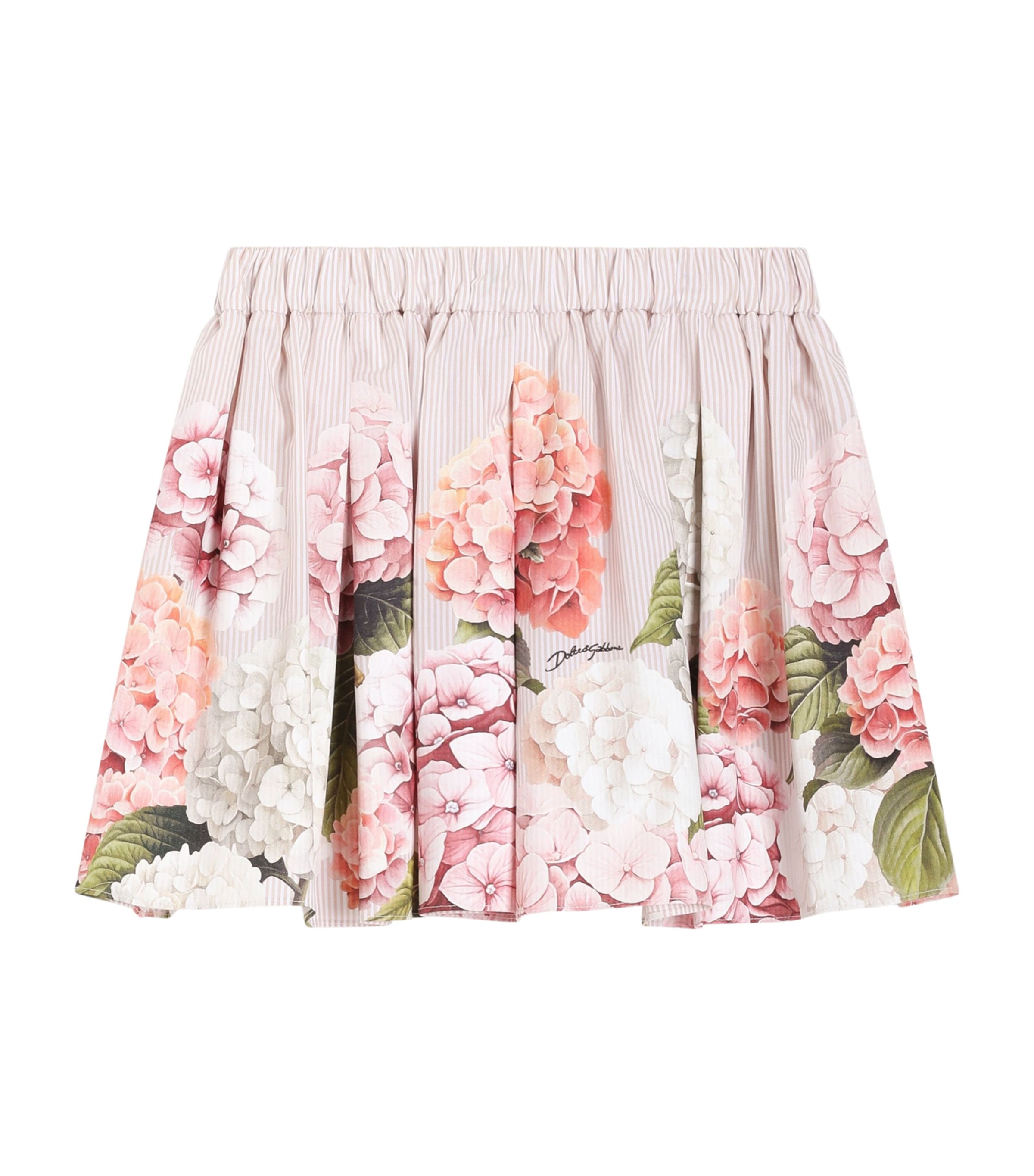 Dolce&Gabbana Kids Cotton Hydrangea Print Skirt (8-12+ Years) Ortensie Fdo B