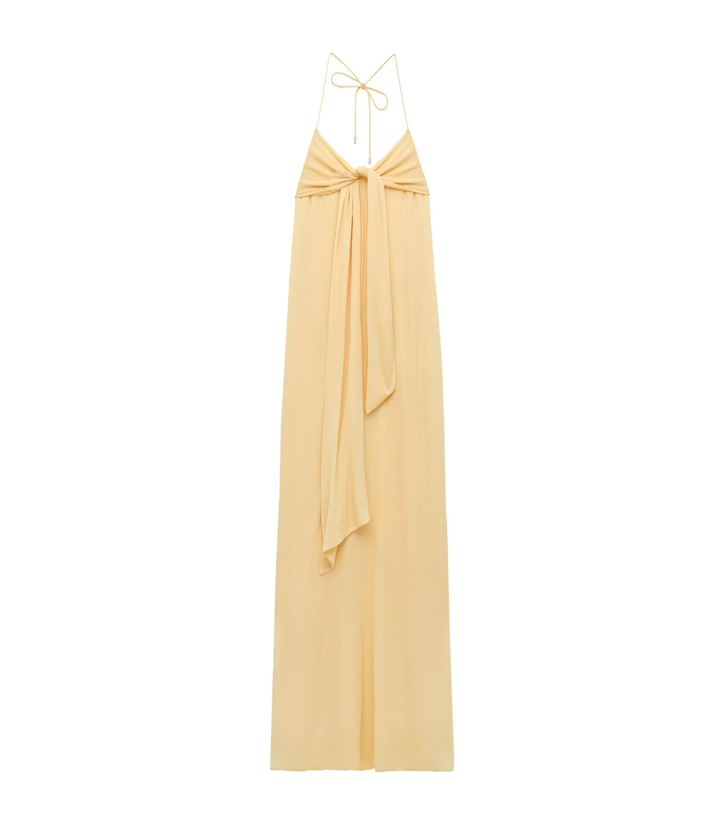 LOEWE Womens x Paula’s Ibiza Crepe Jersey Maxi Dress Yellow