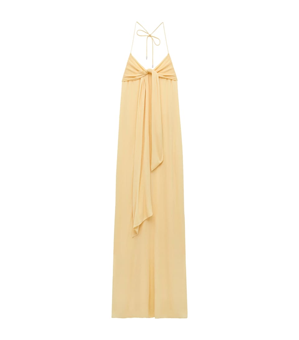 LOEWE Womens x Paula’s Ibiza Crepe Jersey Maxi Dress Yellow