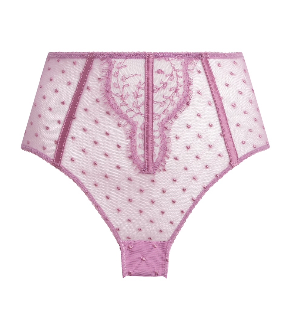 Kiki de Montparnasse Womens Lace Merci Beaucoup Thong Mauve