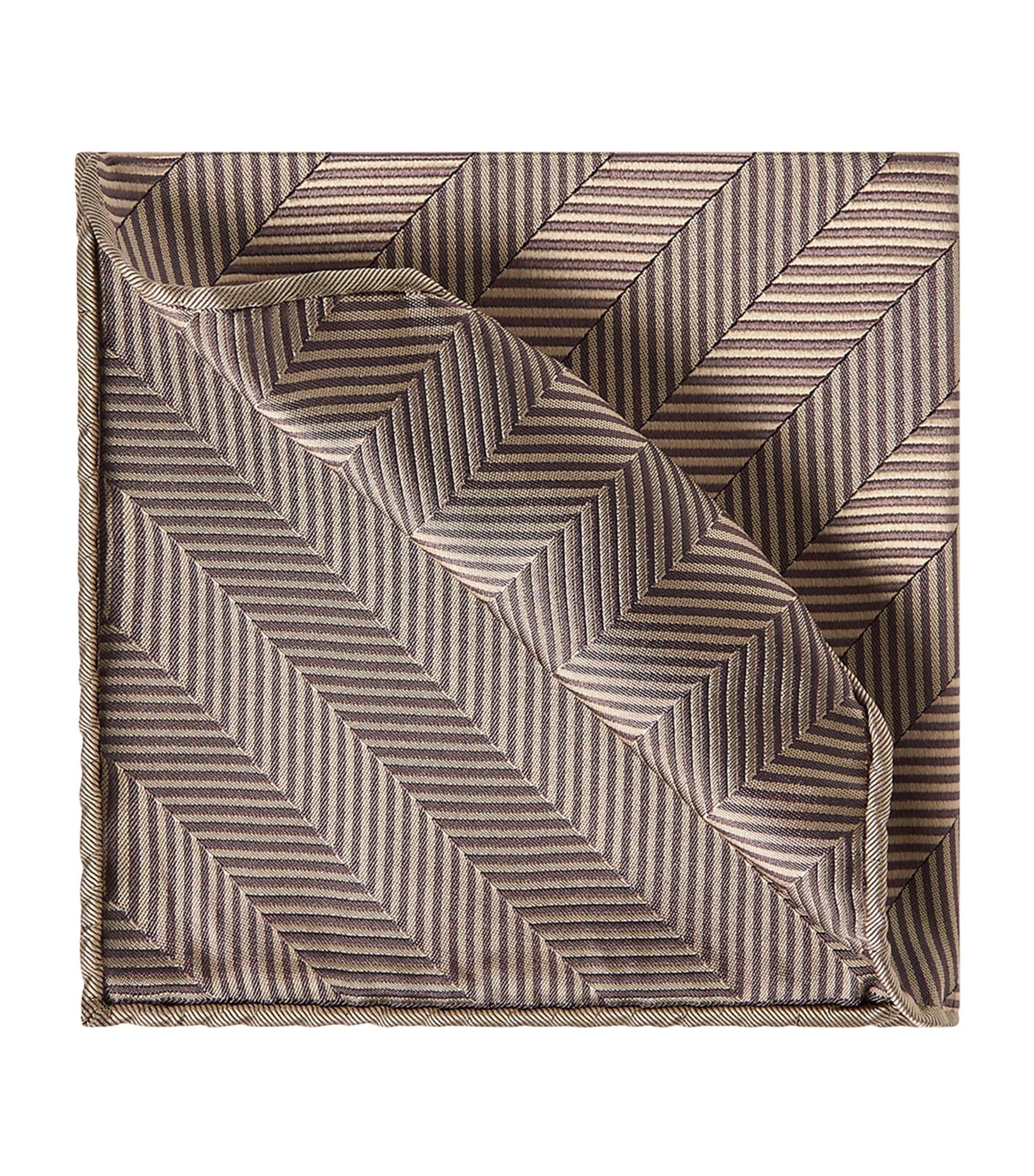 Brunello Cucinelli Silk Chevron Pocket Square