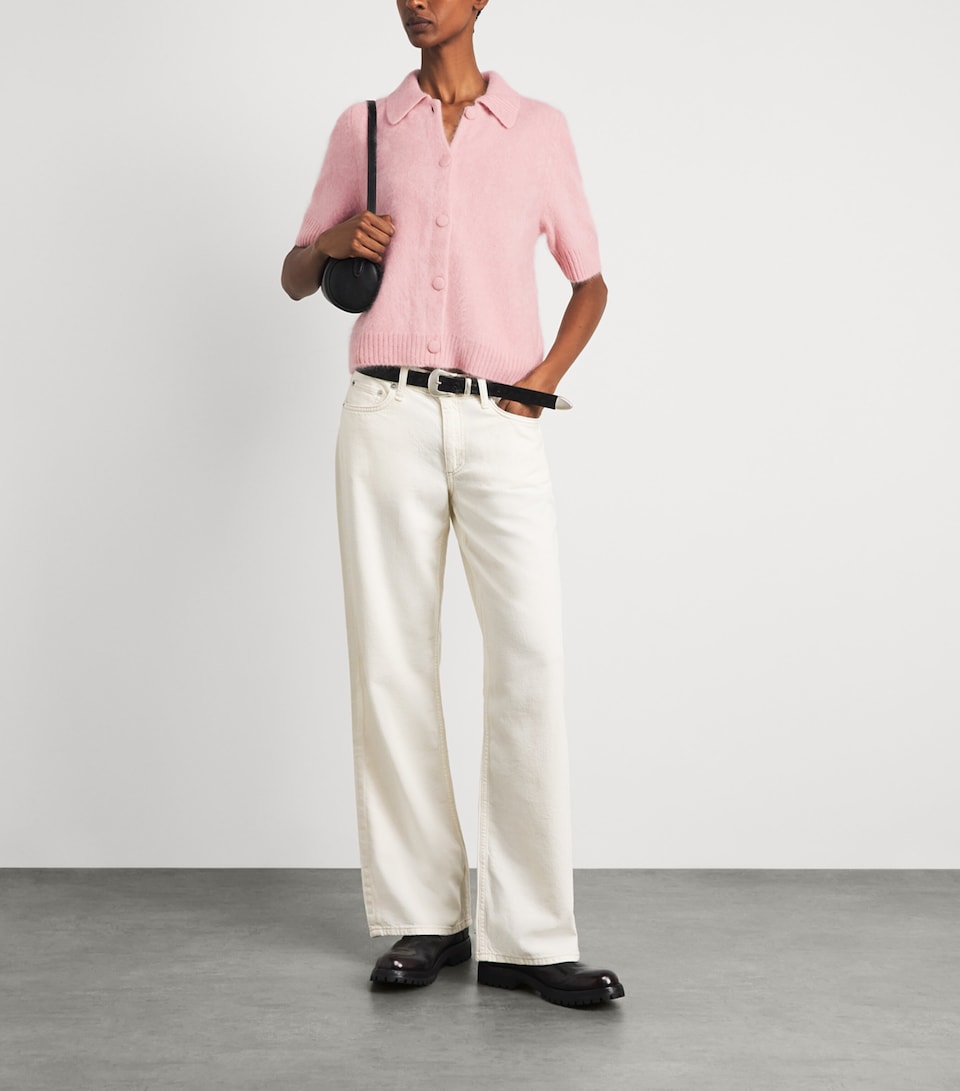 Rag & Bone Womens Cashmere Brushed Jada Cardigan Pink