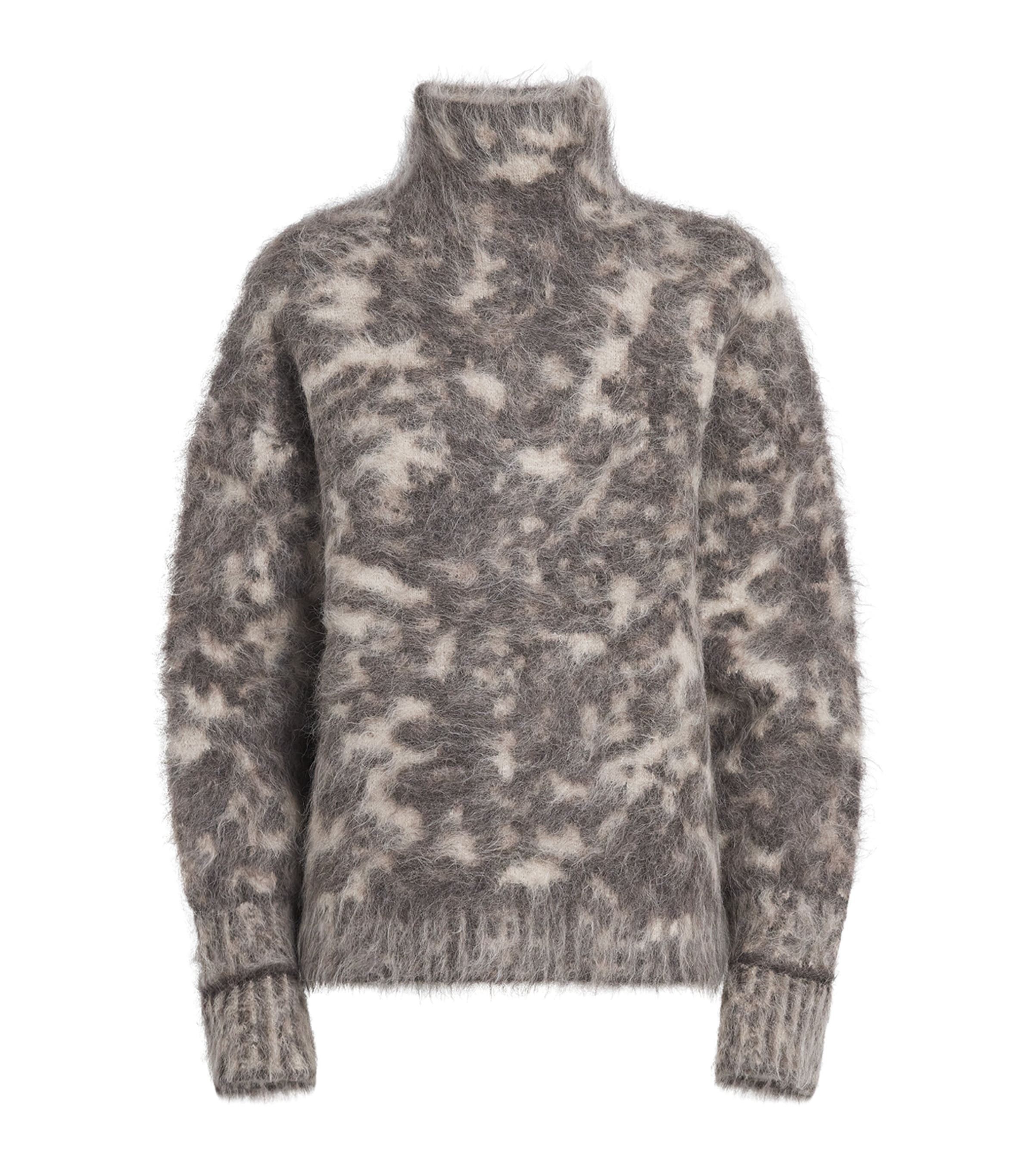 Joseph Womens Alpaca-Blend Esme Sweater Leopard Combo