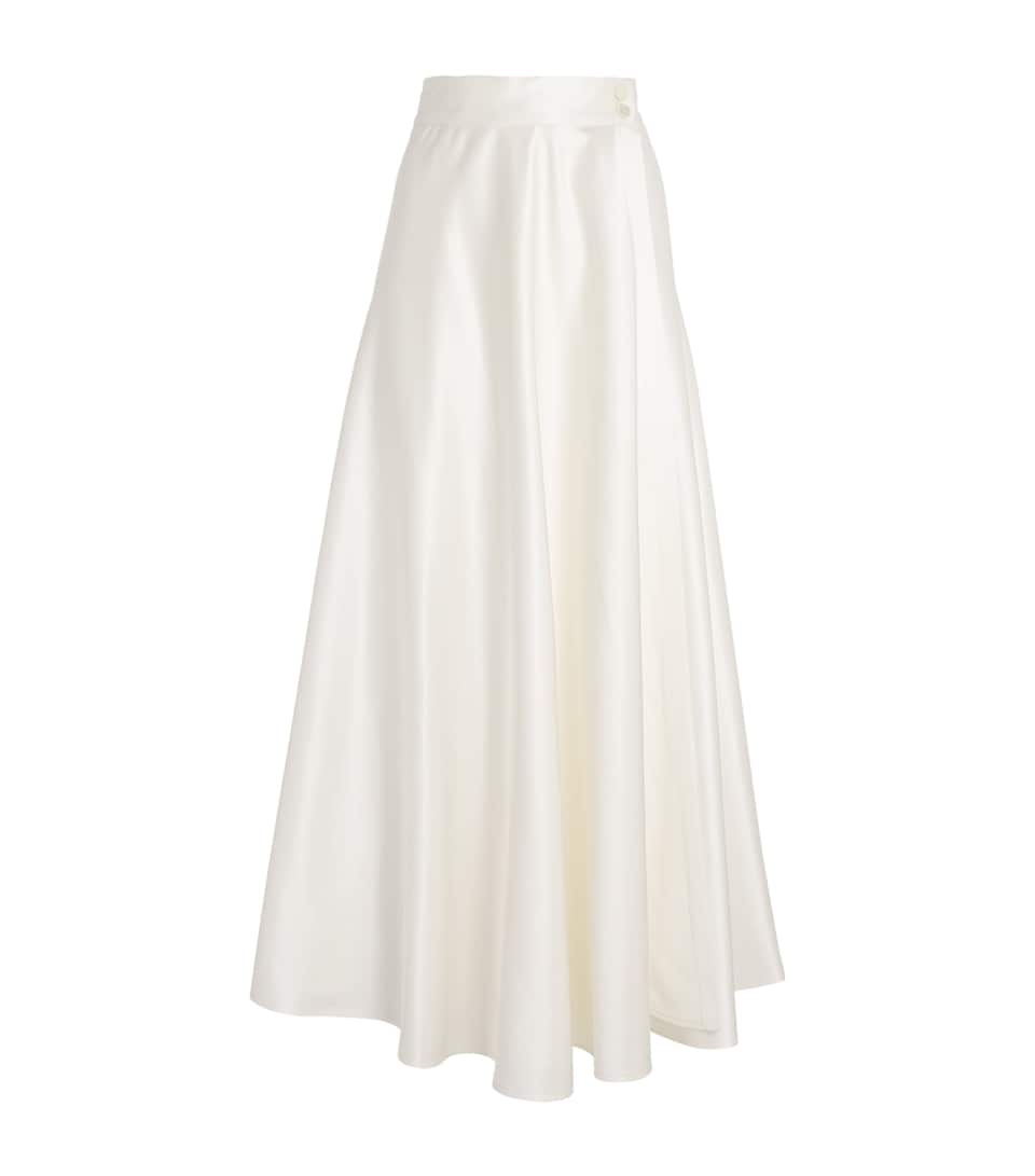 Silk Wrap Maxi Skirt