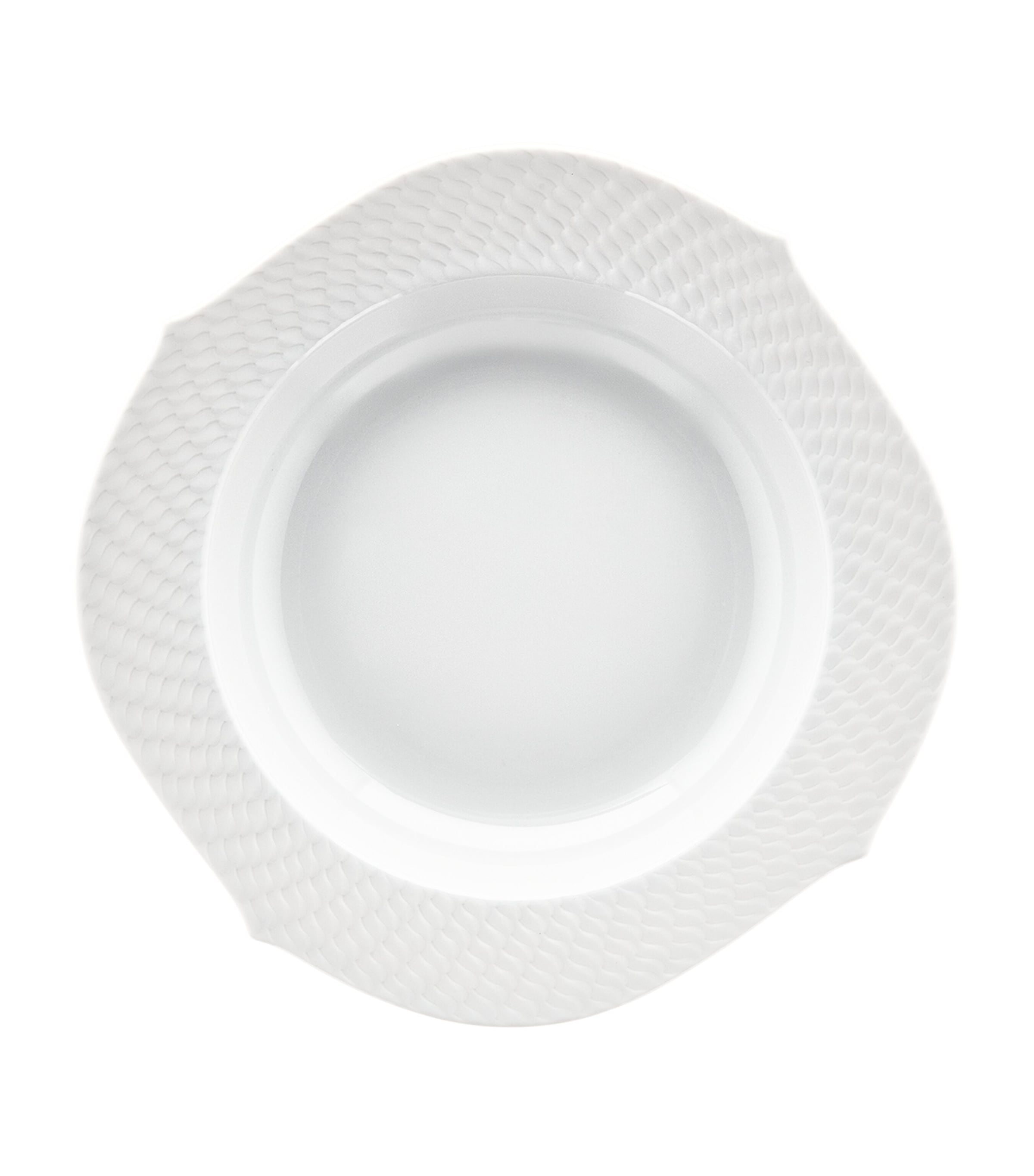 Meissen Porcelain Waves Relief Soup Plate (23.5cm) White