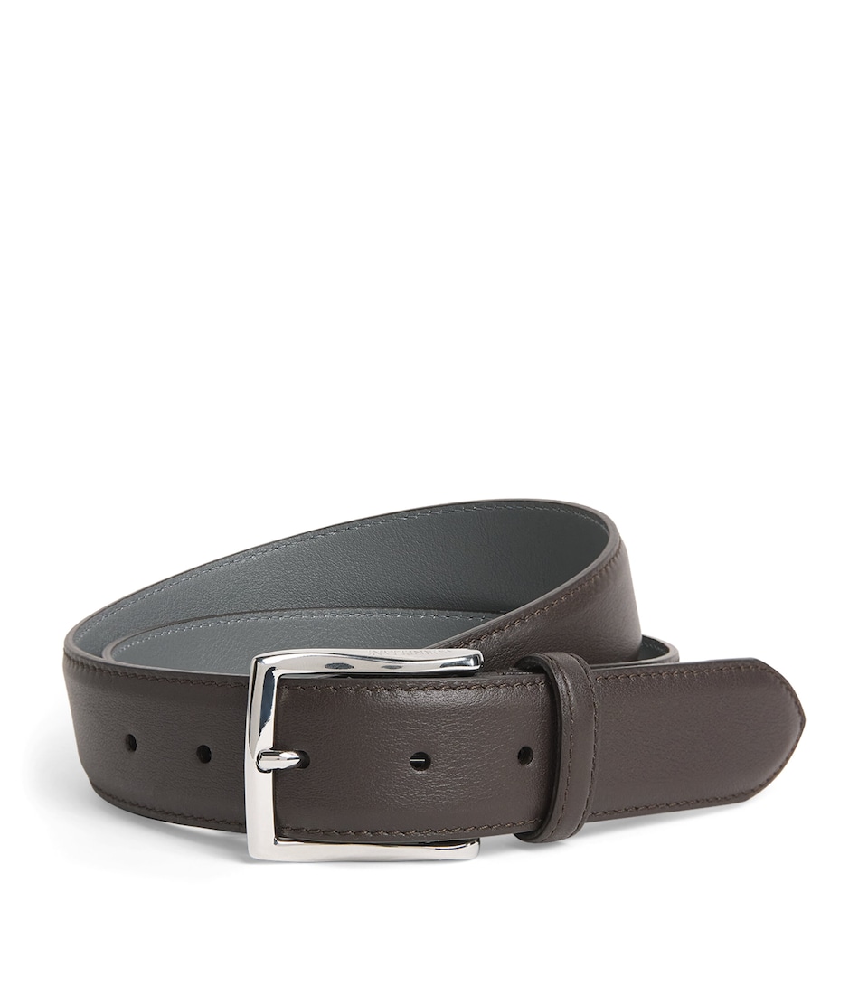 Corneliani Leather Belt Dark Brown