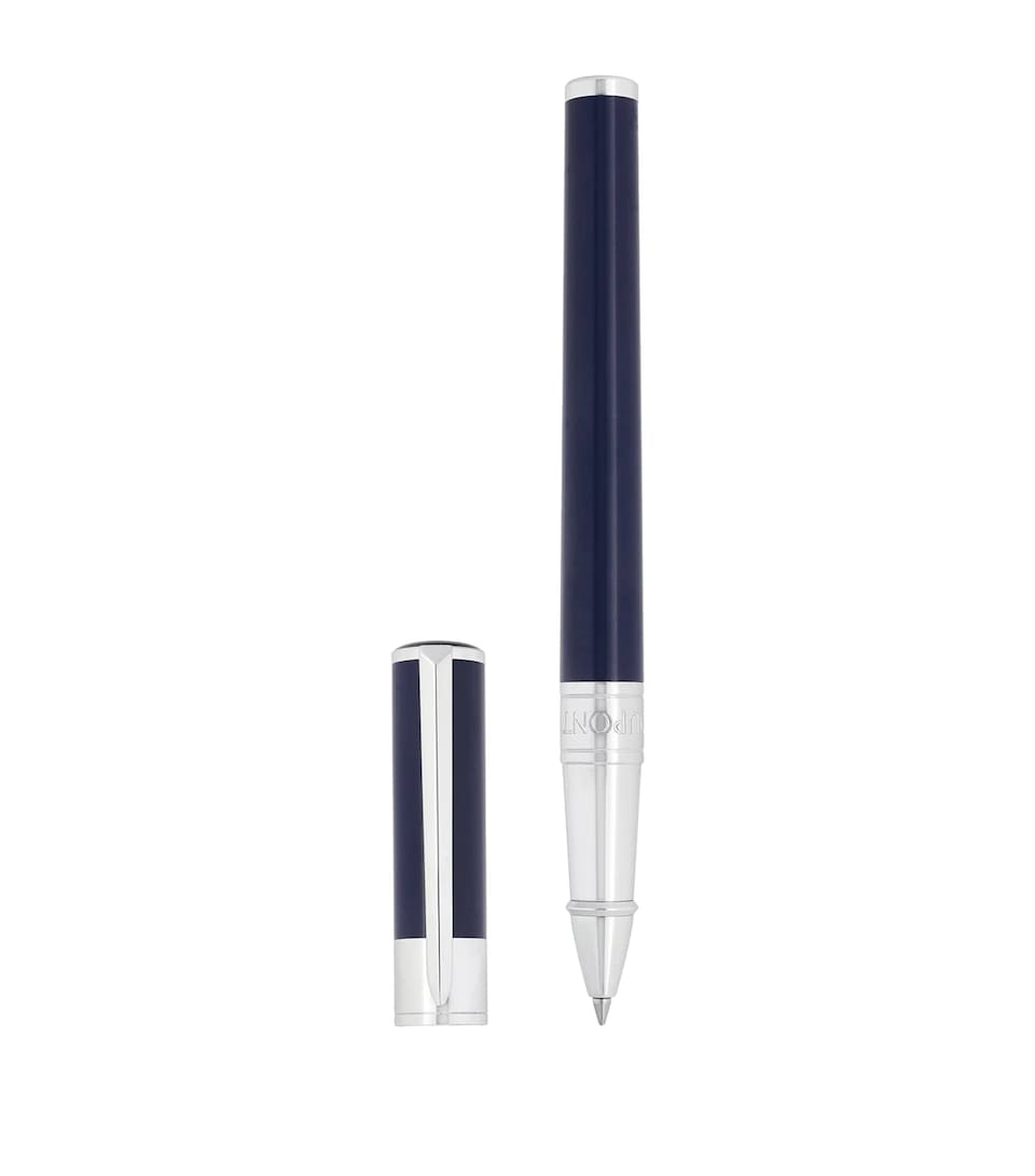 S.T. Dupont Initial Rollerball Pen Blue & Chrome