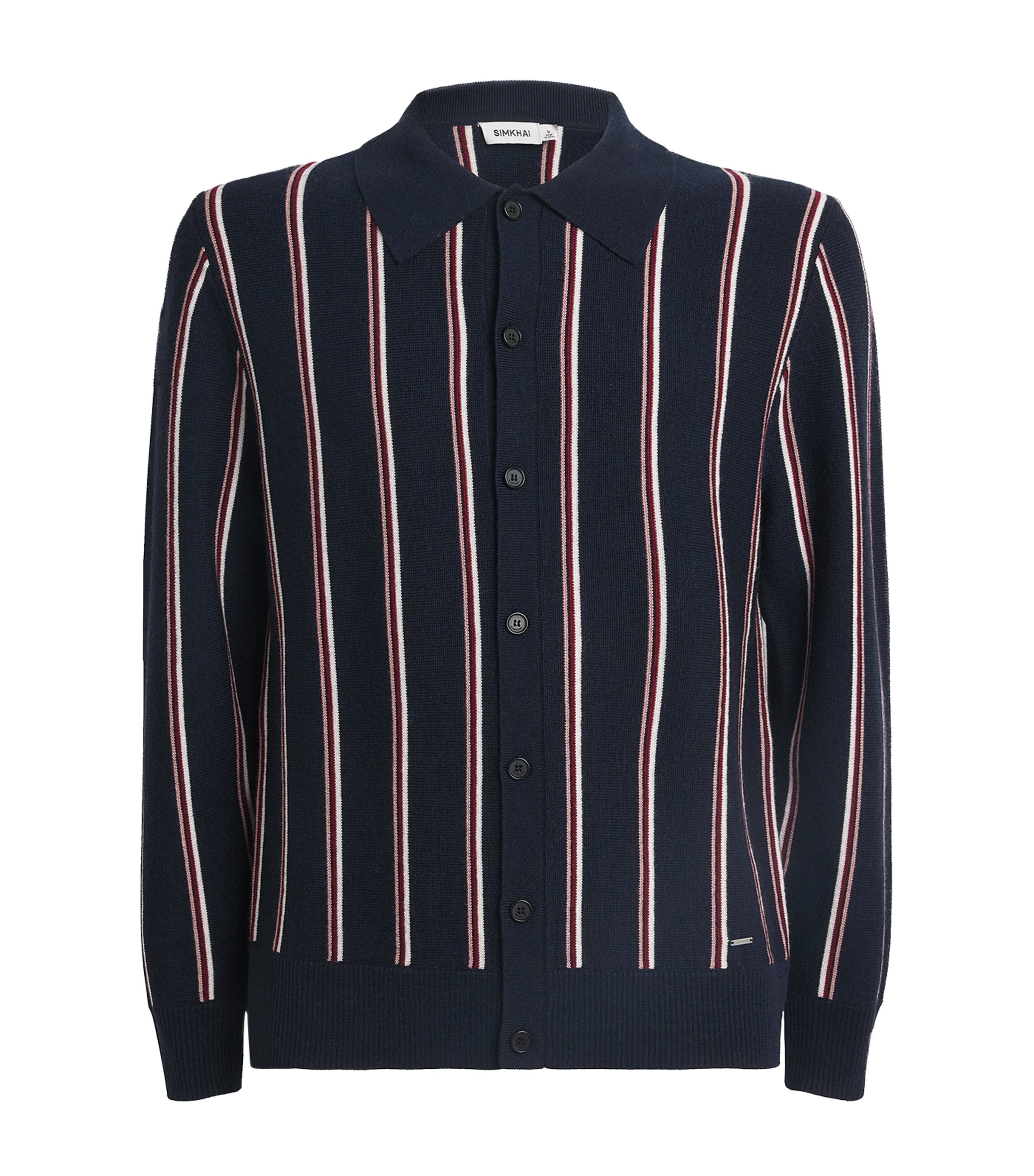 Cotton-Cashmere Stripe Cardigan