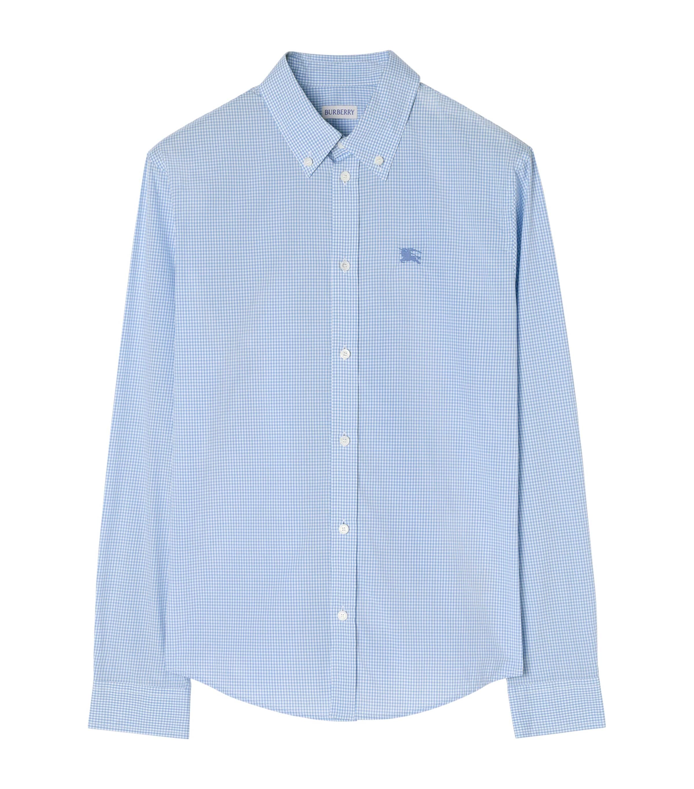 Burberry Mens Cotton Gingham EKD Shirt Cool Cornflower Bl C