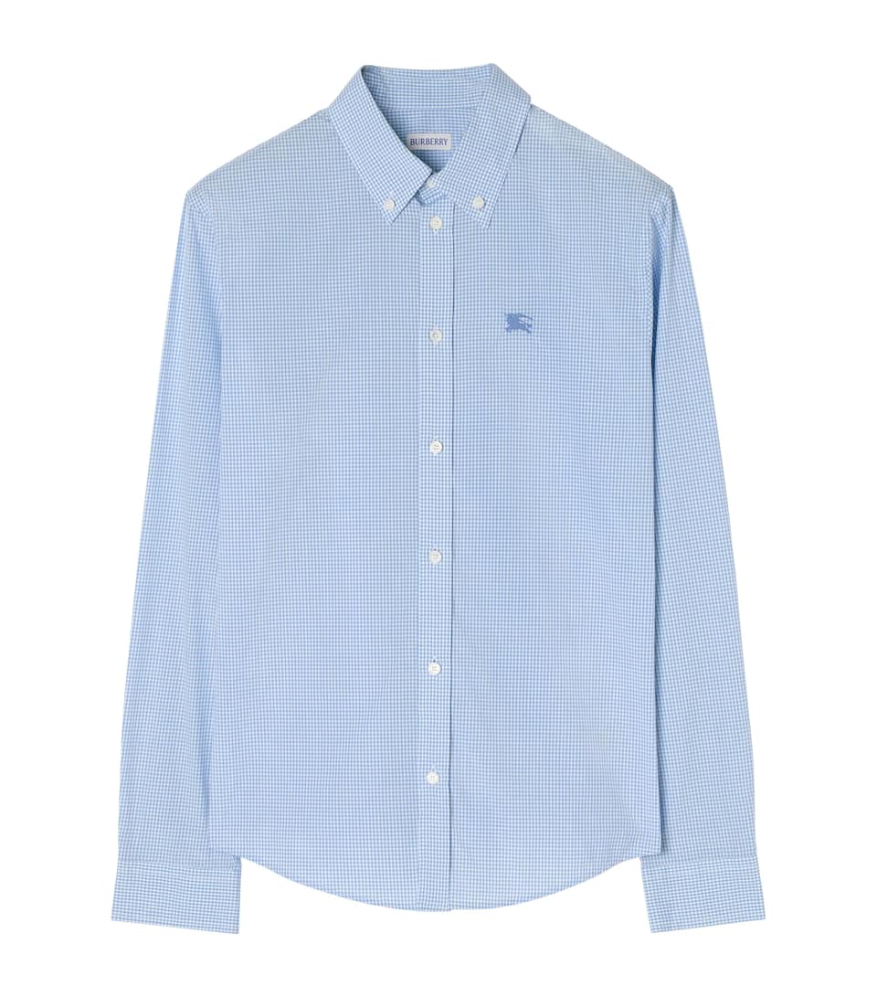 Burberry Mens Cotton Gingham EKD Shirt Cool Cornflower Bl C