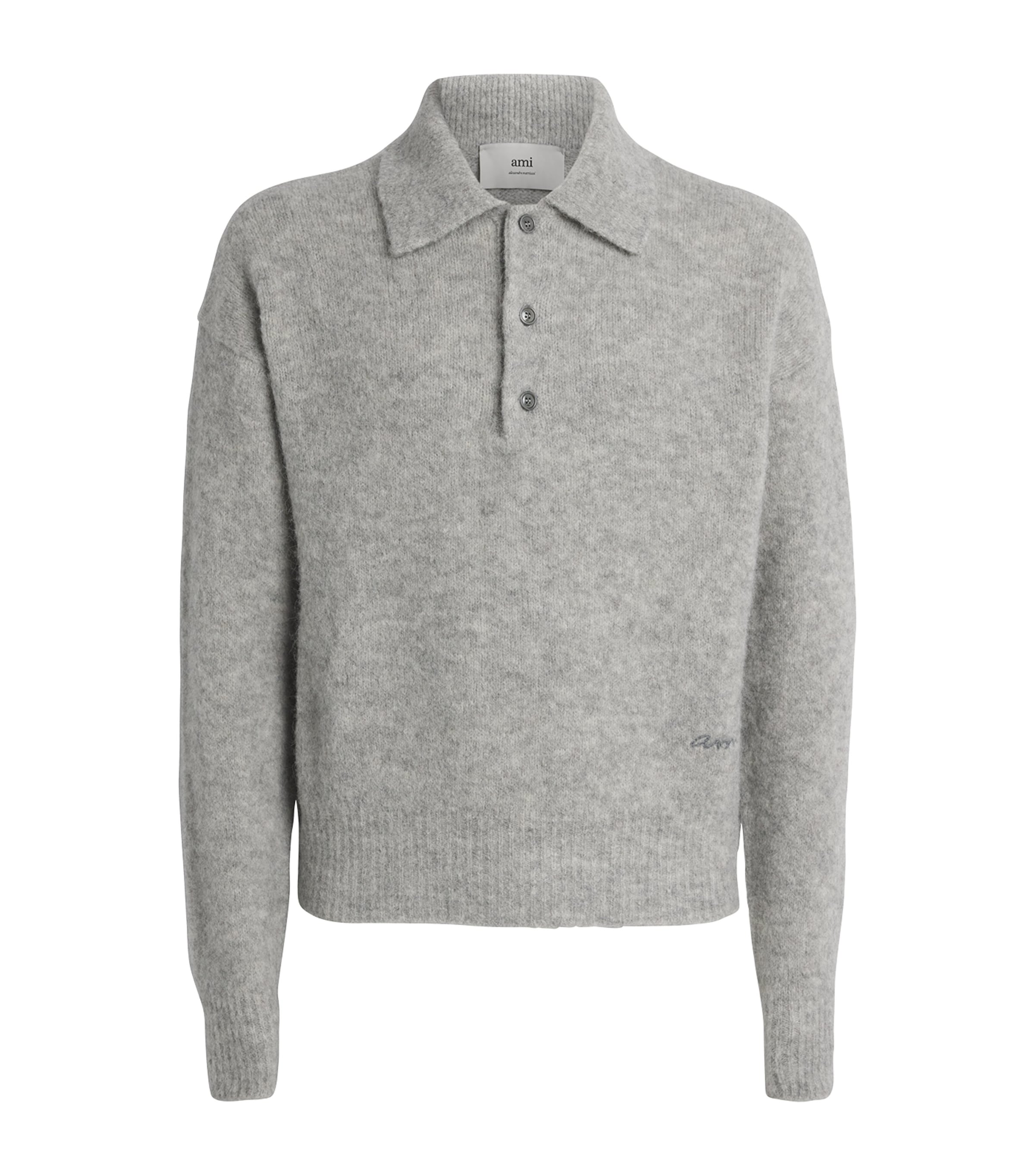 Wool-Blend Ami Polo Sweater