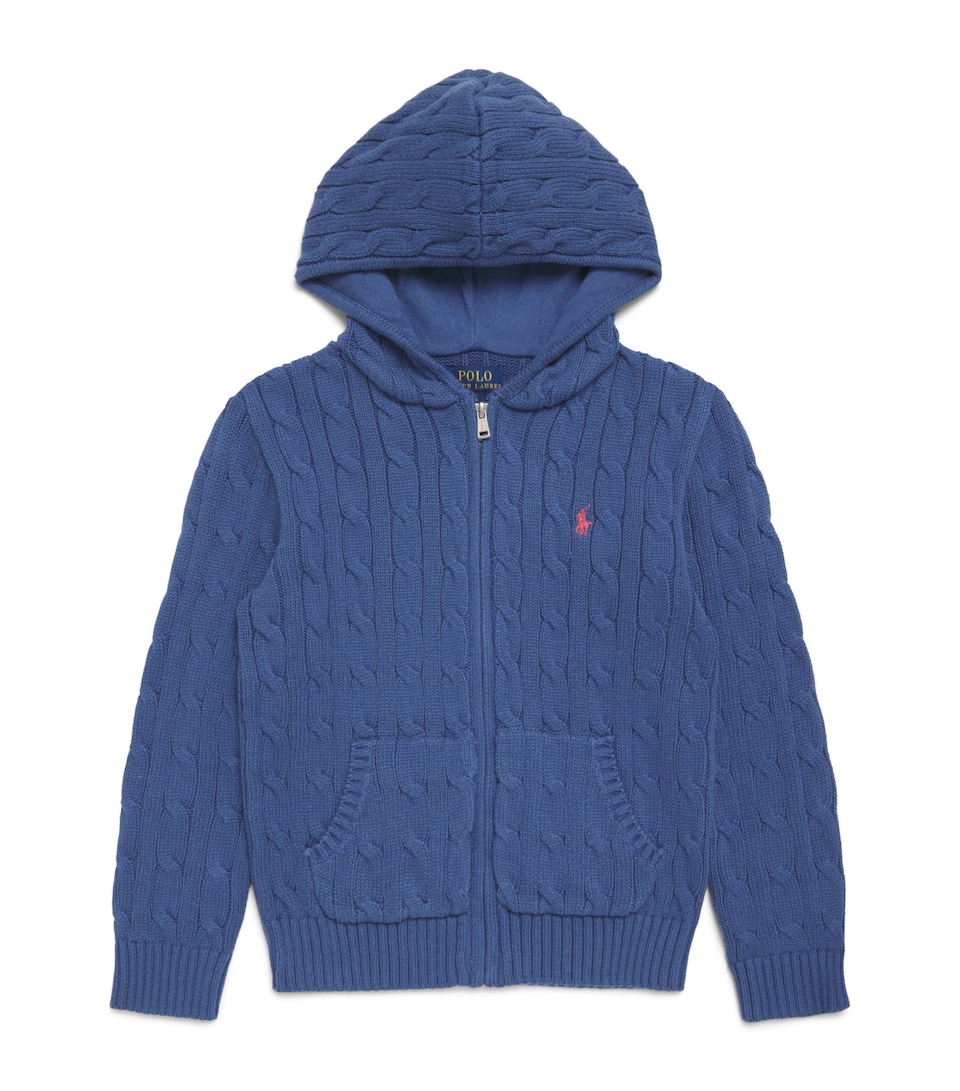 Ralph Lauren Kids Cotton Cable-Knit Hoodie (7-14 Years) Old