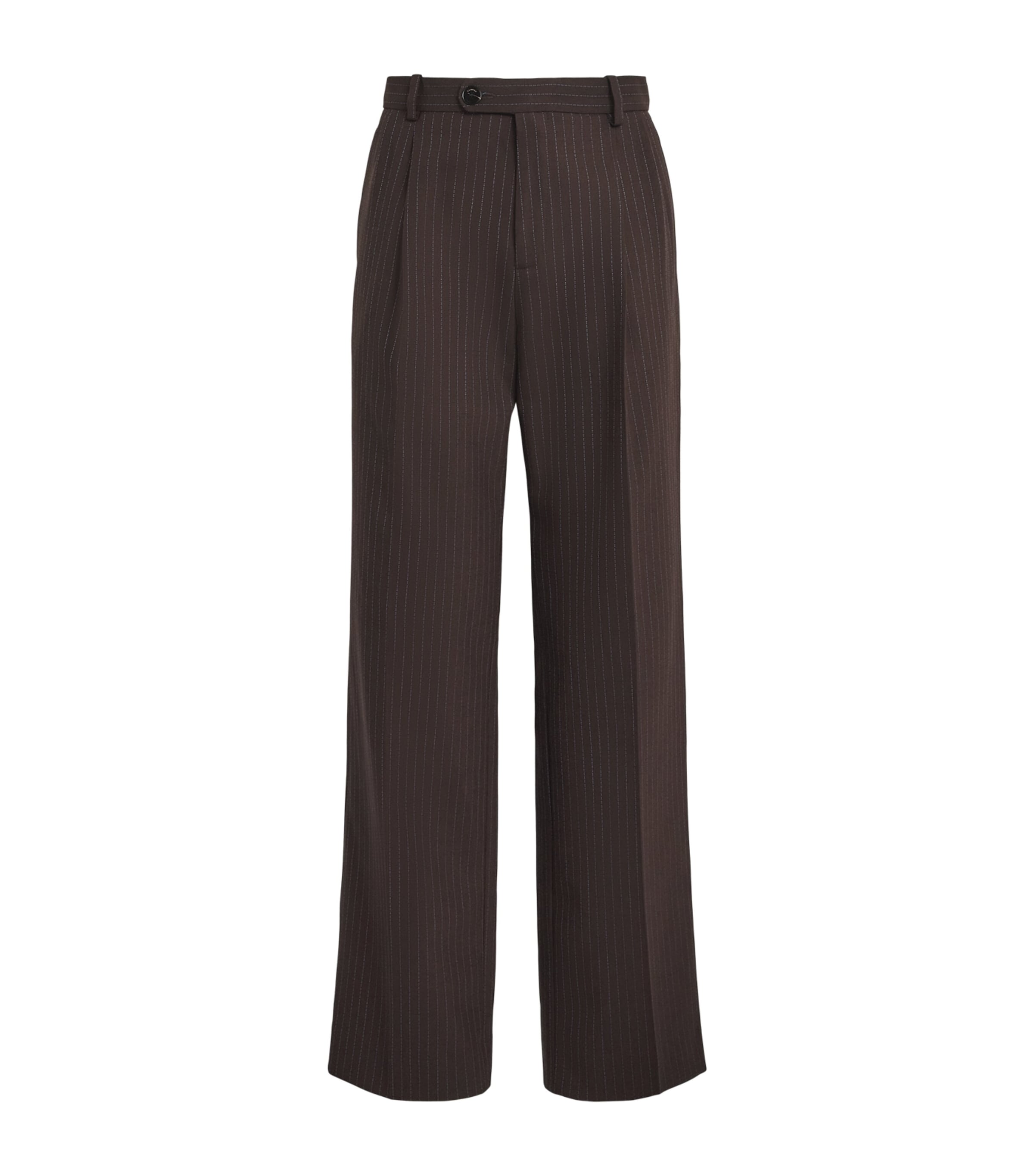 Sandro Paris Womens Pinstripe Tailored Trousers Marron / Bleu