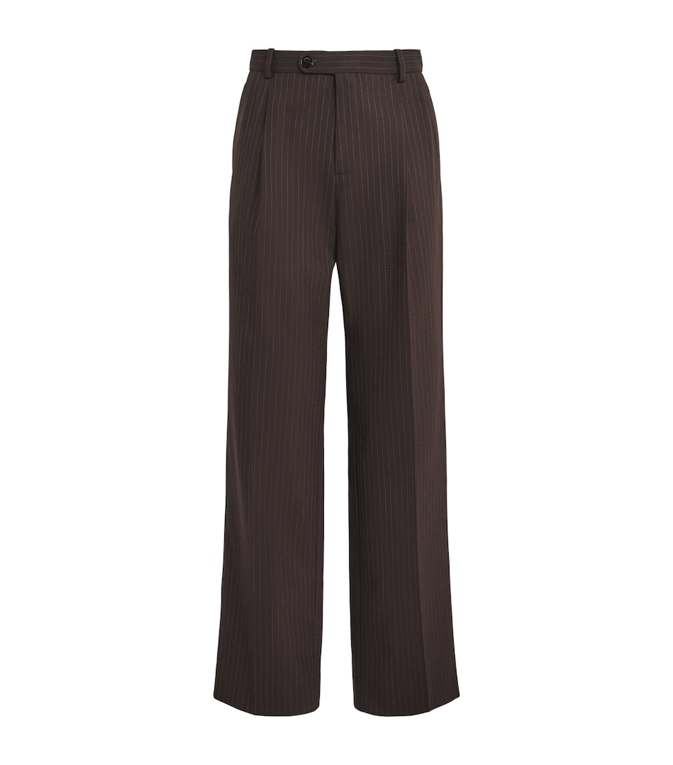 Sandro Paris Womens Pinstripe Tailored Trousers Marron / Bleu