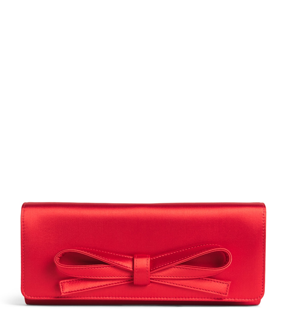 Carolina Herrera Satin Margaret Clutch Bag Chili Red