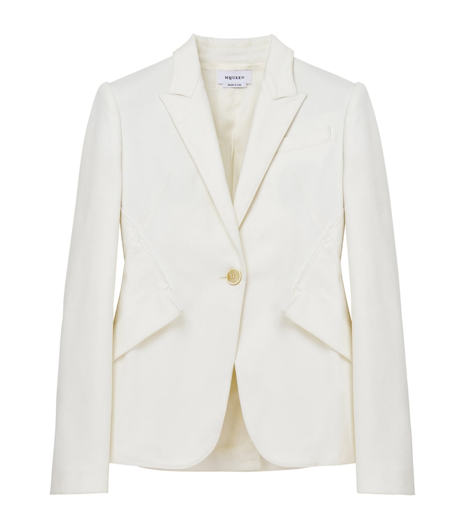 Denim Single-Breasted Blazer