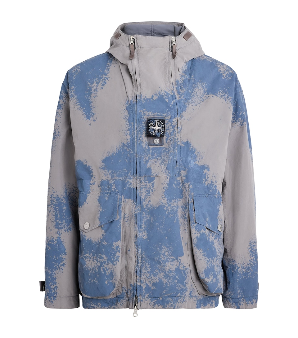 Stone Island Mens Short Hand-Painted Parka Jacket