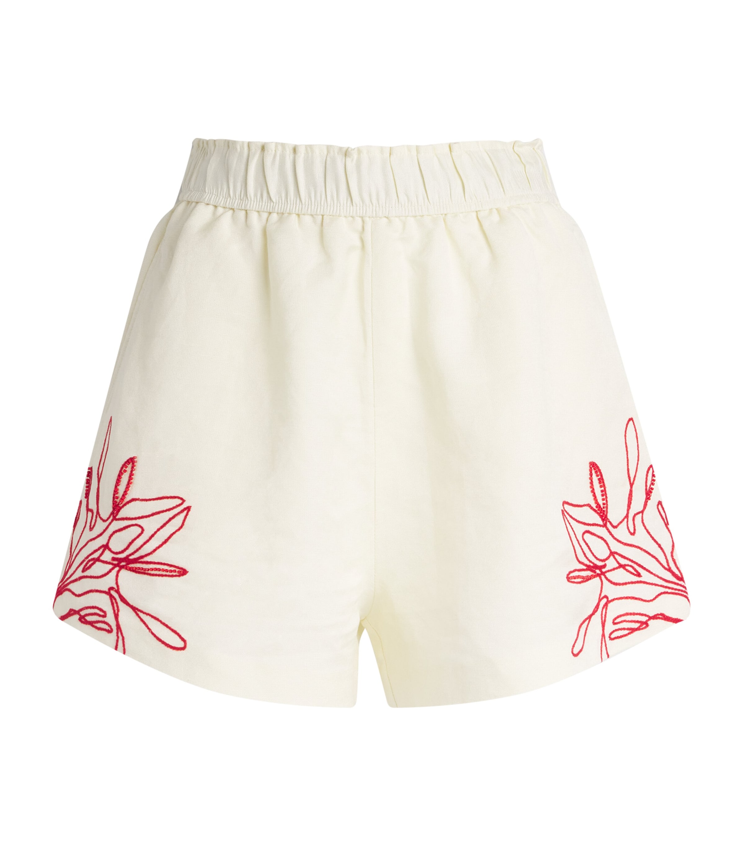 Linen-Blend Embroidered Eviva Shorts