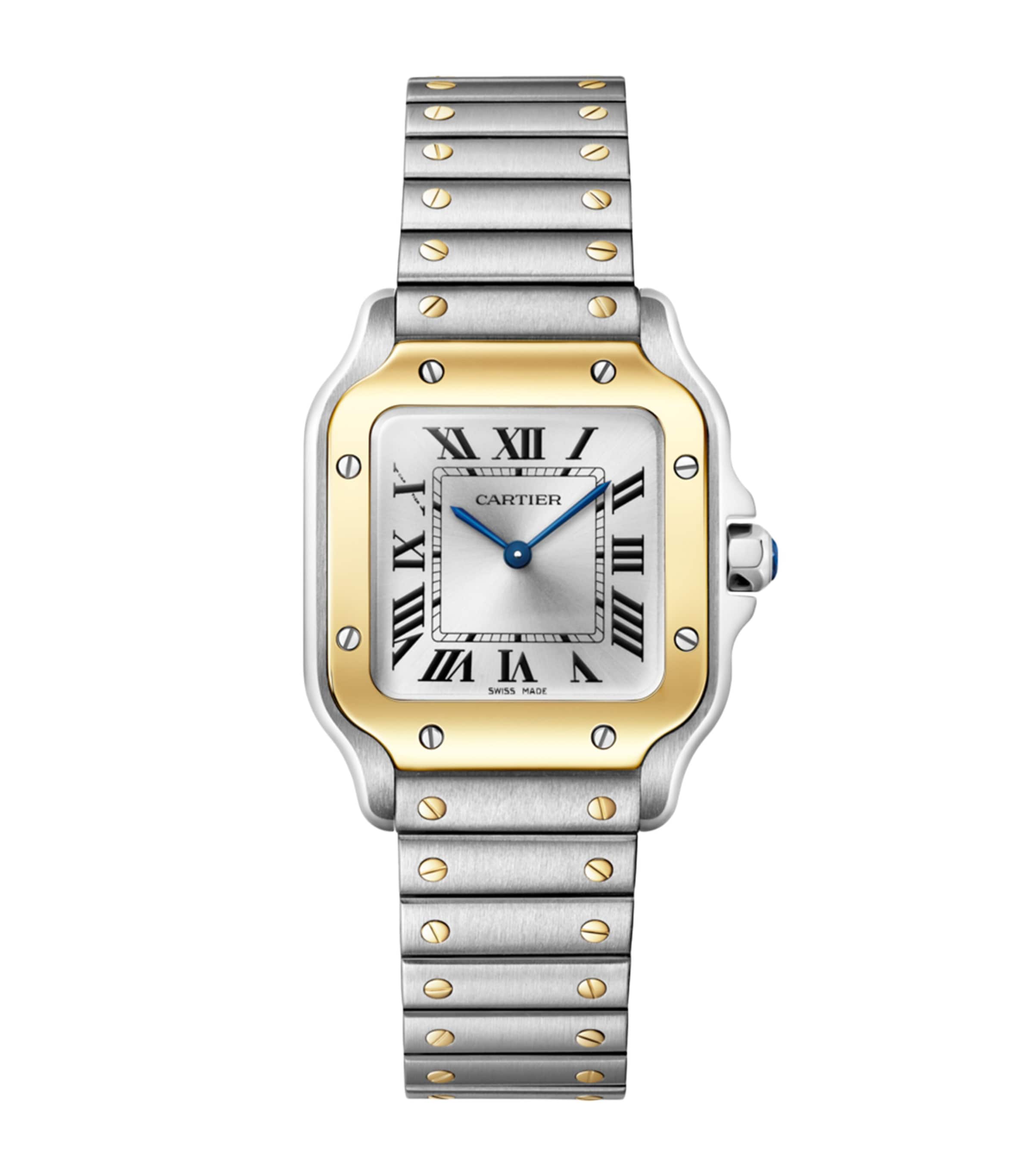 Small Yellow Gold and Steel Santos de Cartier Watch 34.5mm