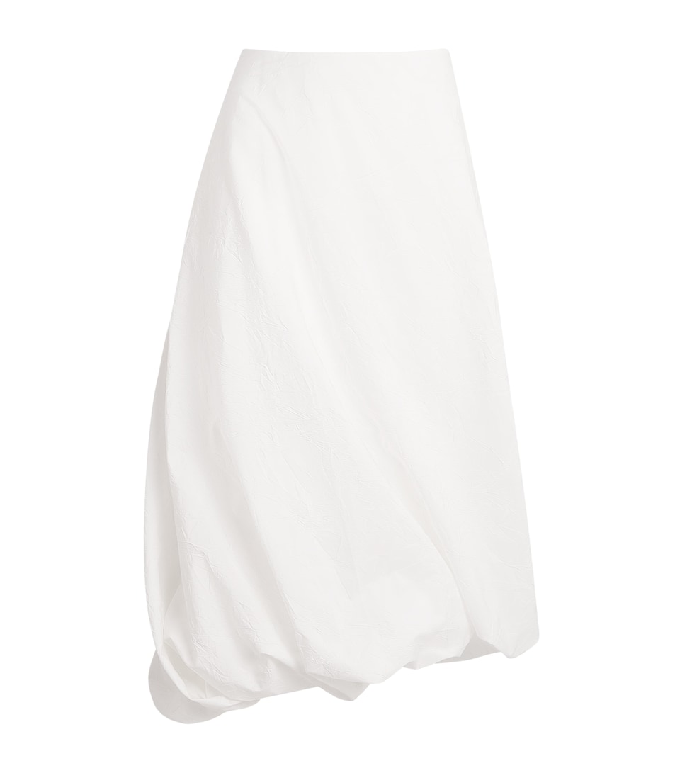 Róhe Womens Cotton-Blend Twisted Midi Skirt Optic White