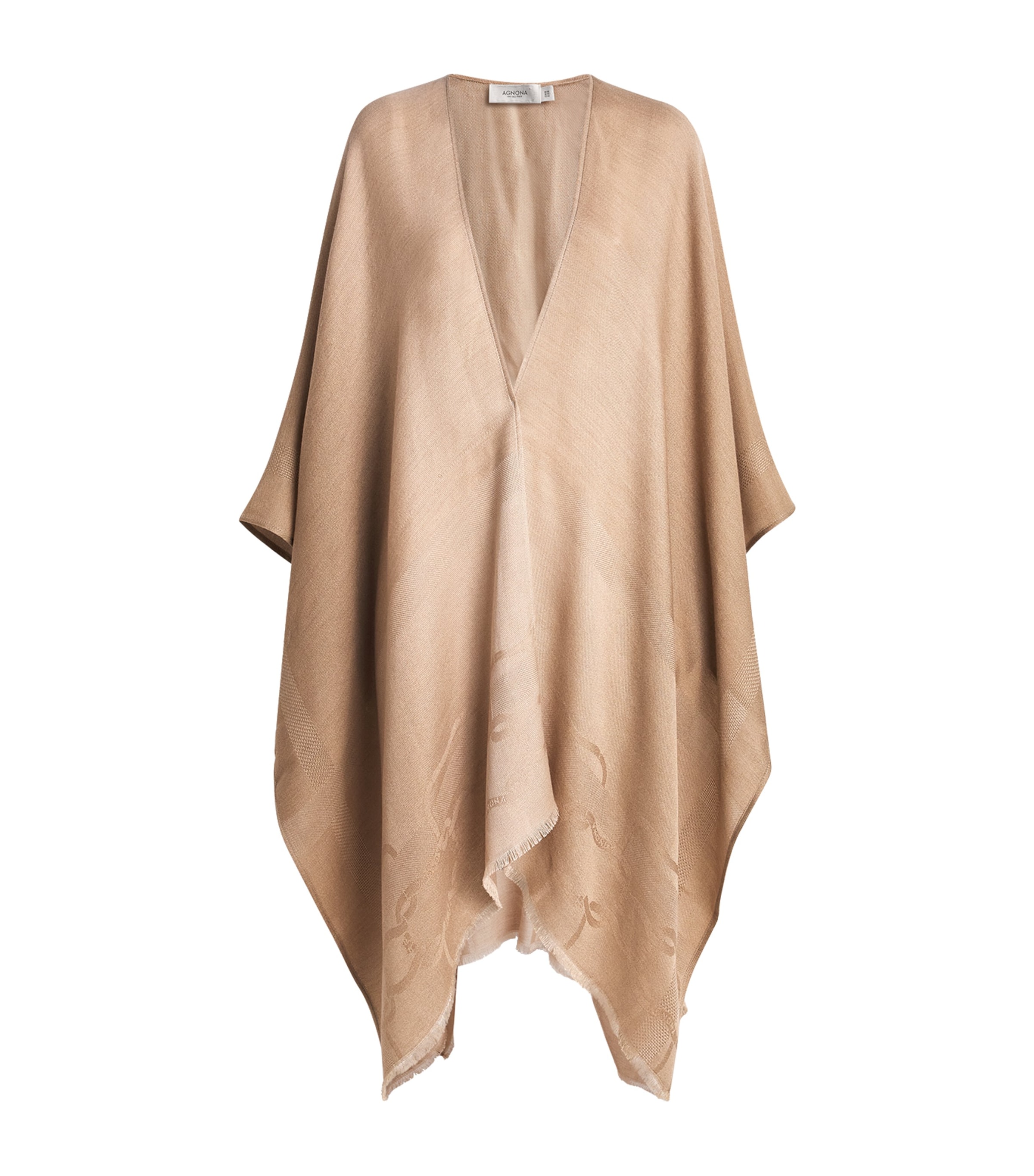Agnona Womens Cashmere-Silk Cape Poncho Beige