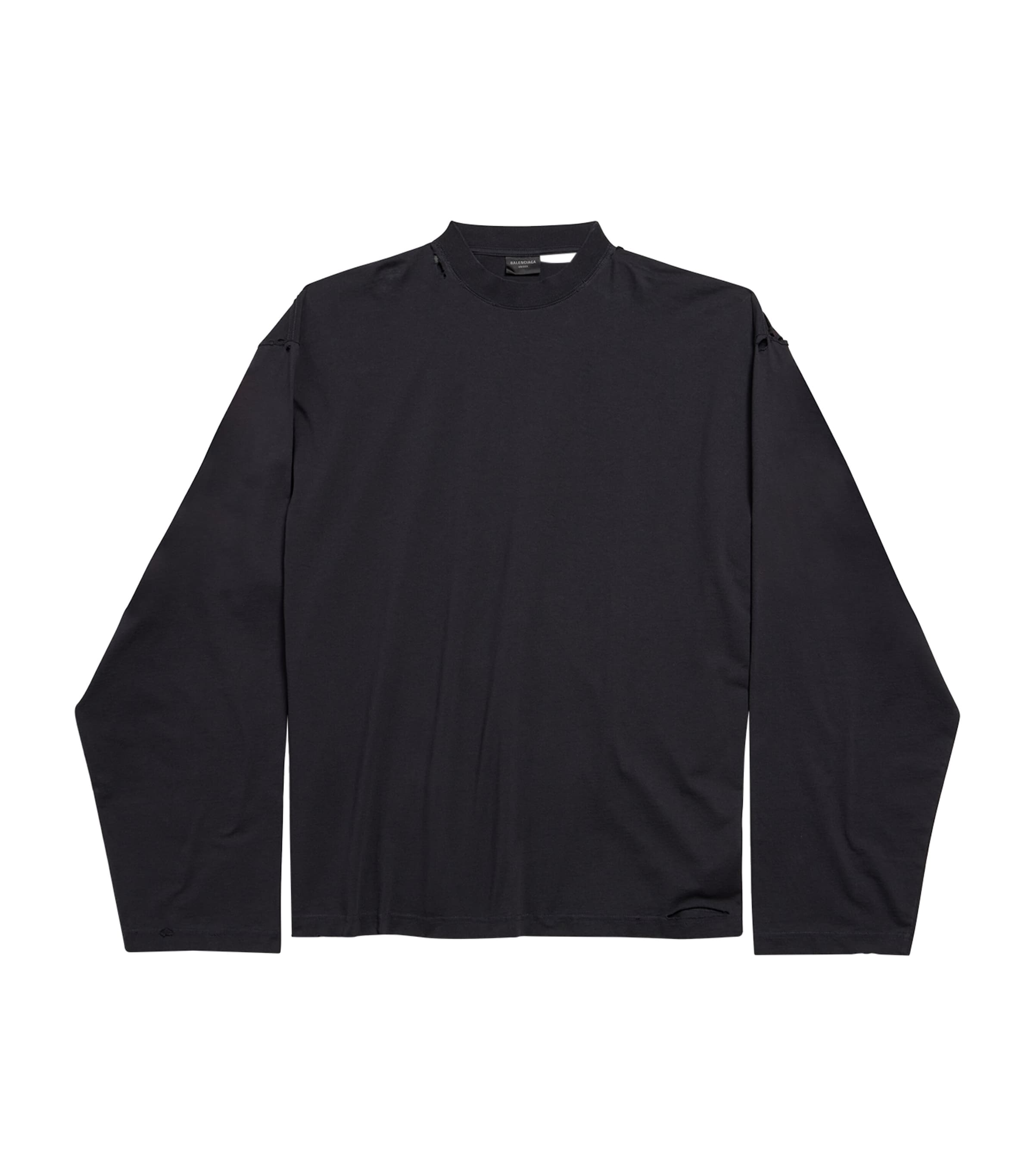 Tシャツ・カットソー BALENCIAGA Chalk stretch cotton t-shirt (828869TNVB2 9012) Balenciaga - Long sleeve cotton t-shirt black - The Corner