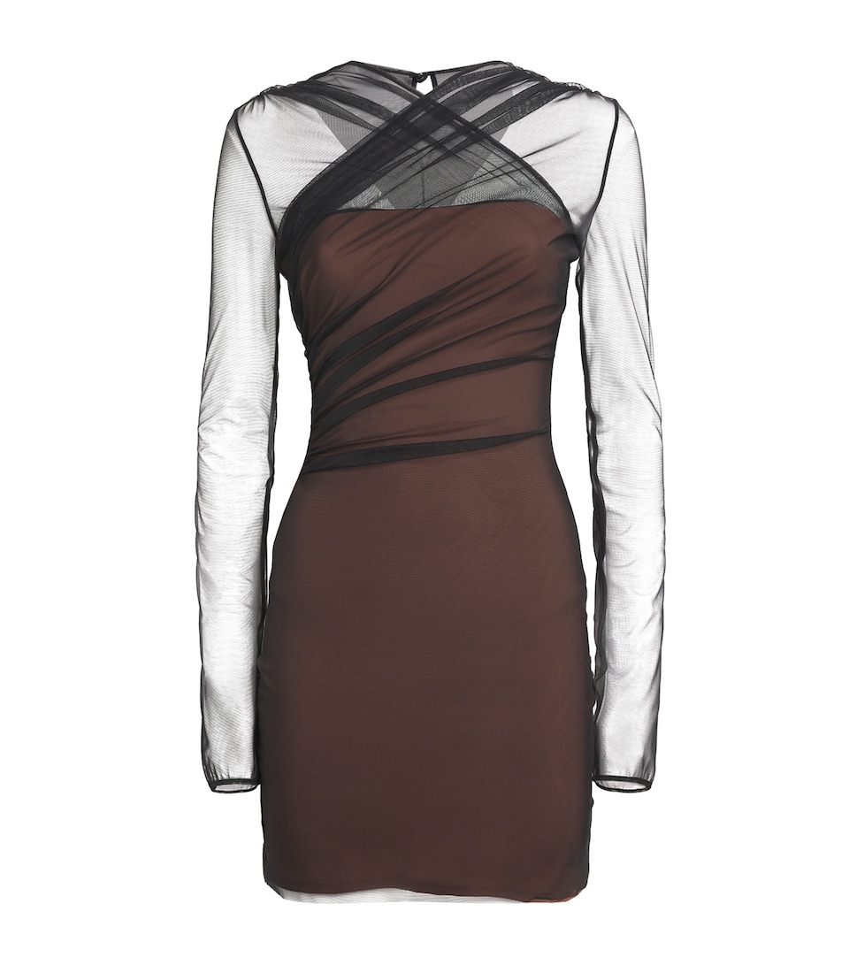 Tulle Draped Mini Dress