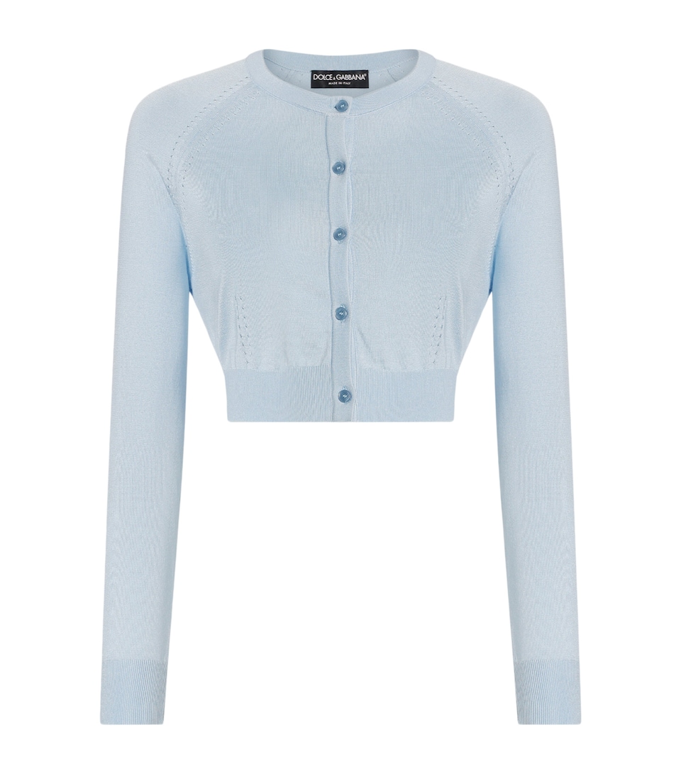 Silk-Blend Cropped Cardigan