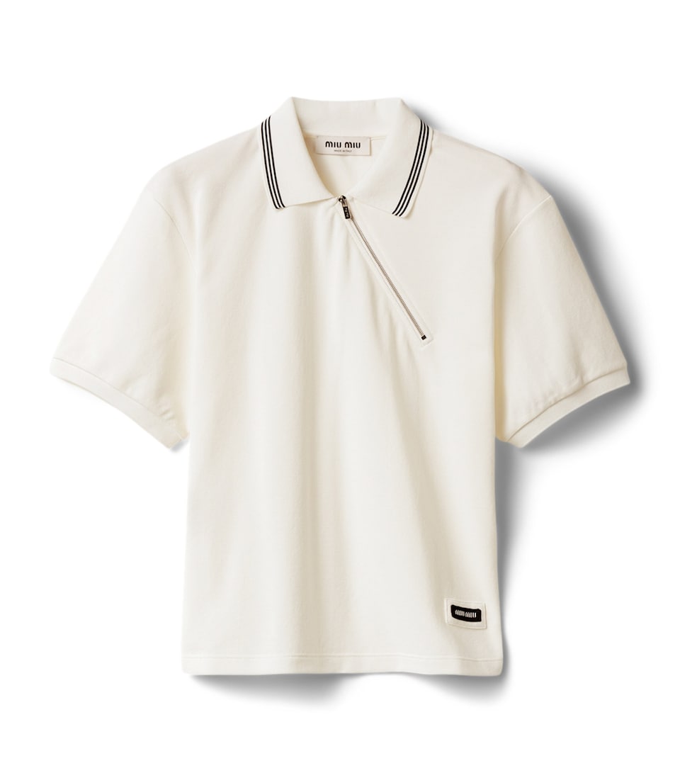 Cotton Zipped Polo Shirt