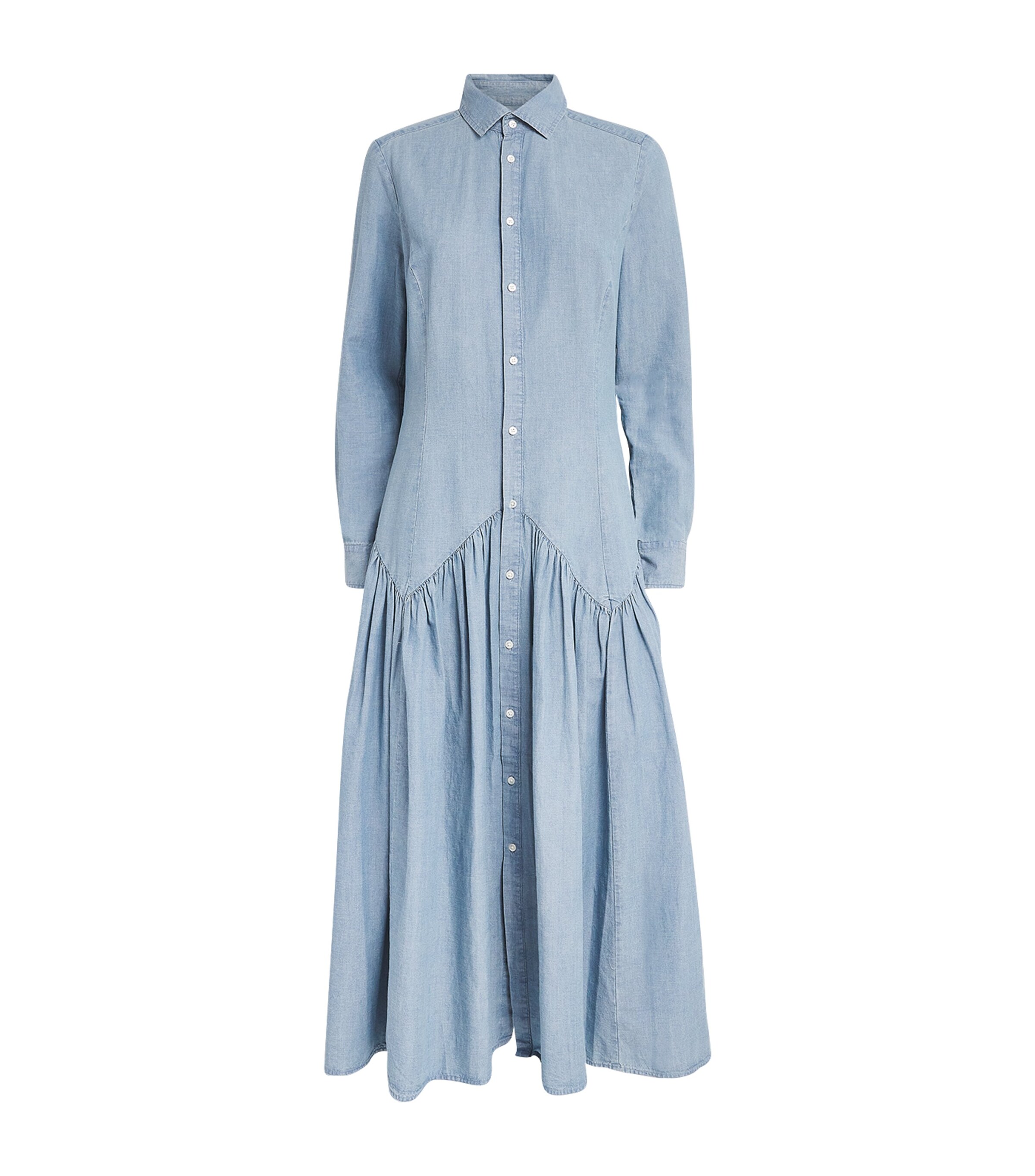 Cotton-Linen Midi Shirt Dress