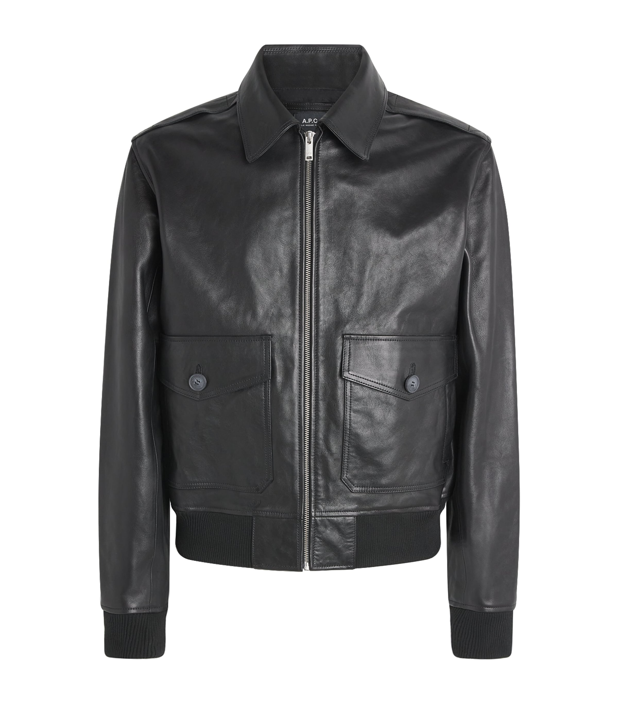 A.P.C. Mens Gael Leather Jacket Lzz Black