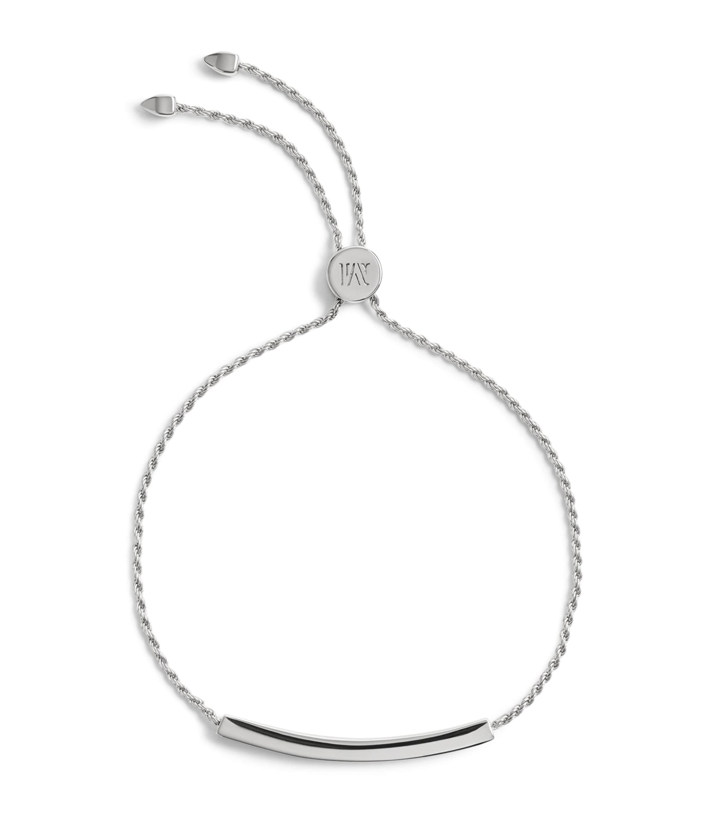 Monica Vinader Sterling Silver and Diamond Pavé Linear Friendship Bracelet Silver/diamond