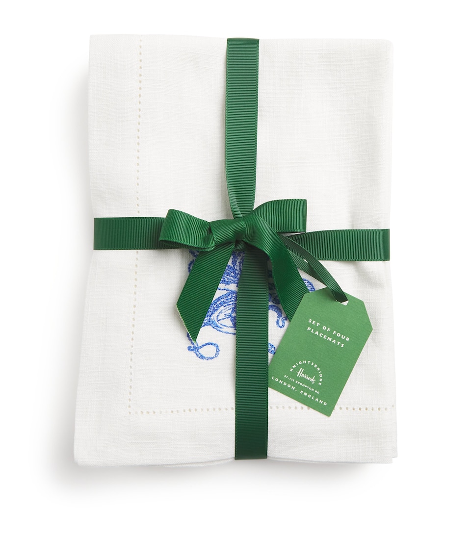 Linen Embroidered Sea Creature Placemats (Set of 4)