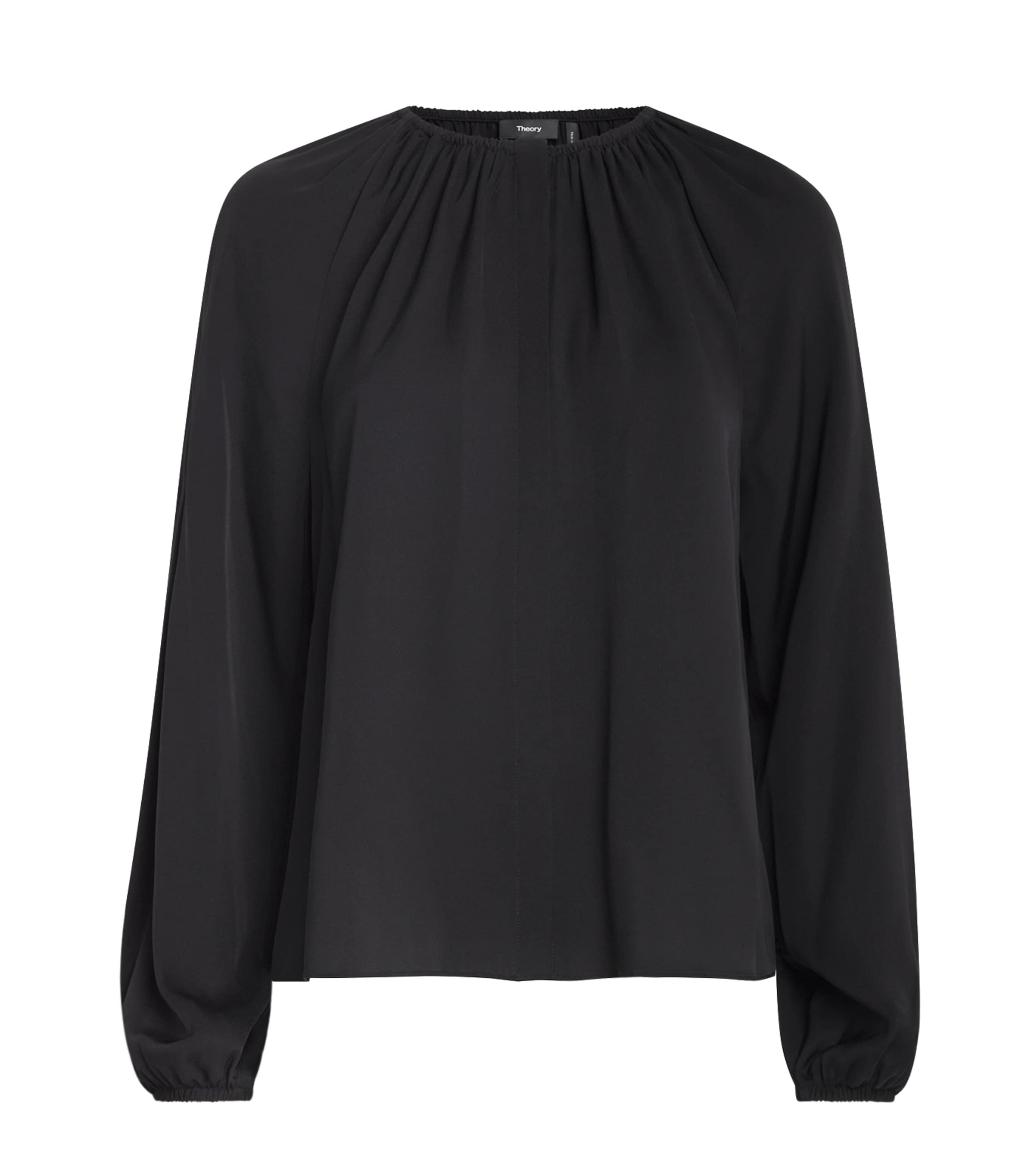 Silk Chiffon Gathered Blouse