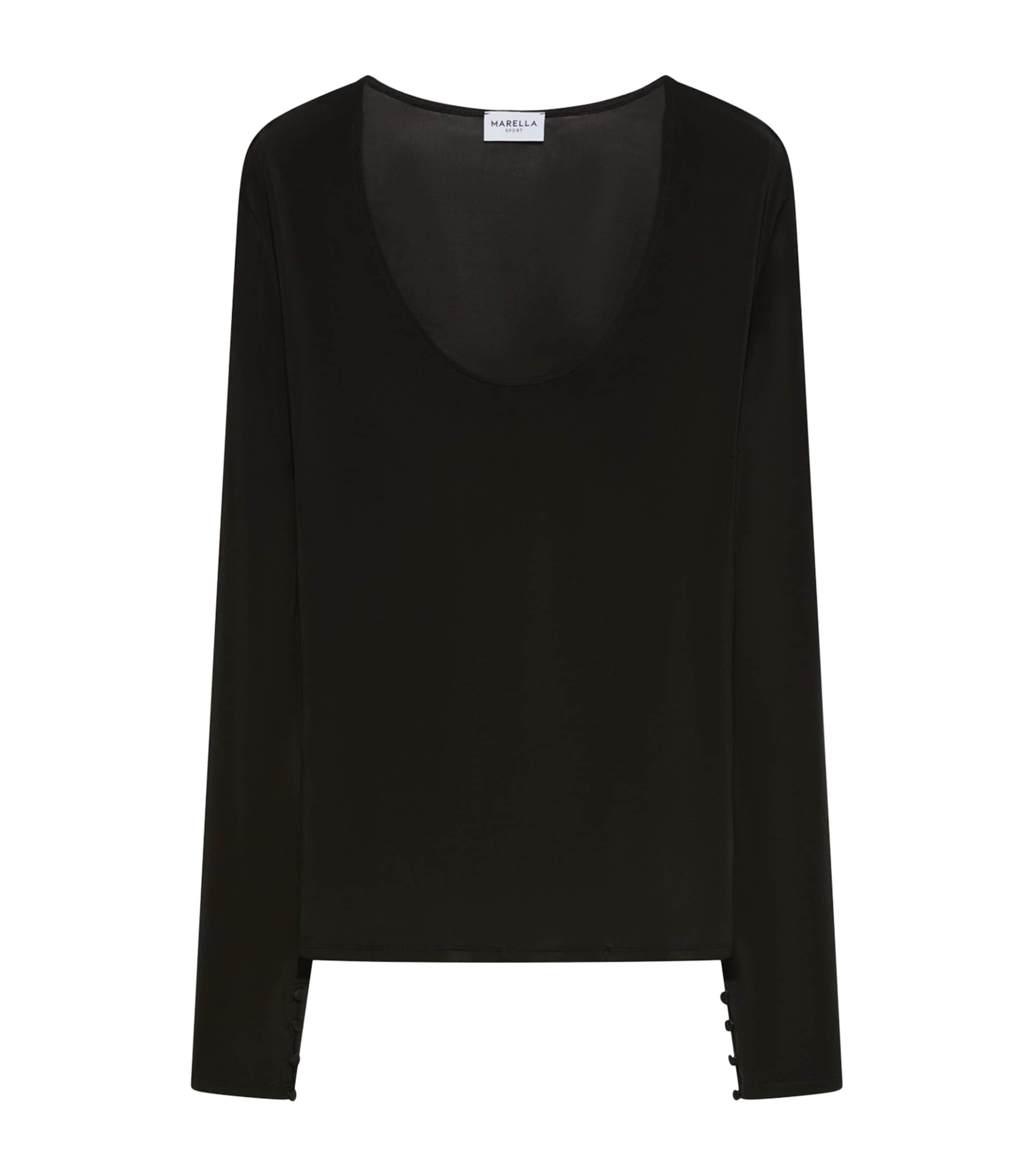 Marella Womens Jersey Scoop-Neck T-Shirt Black