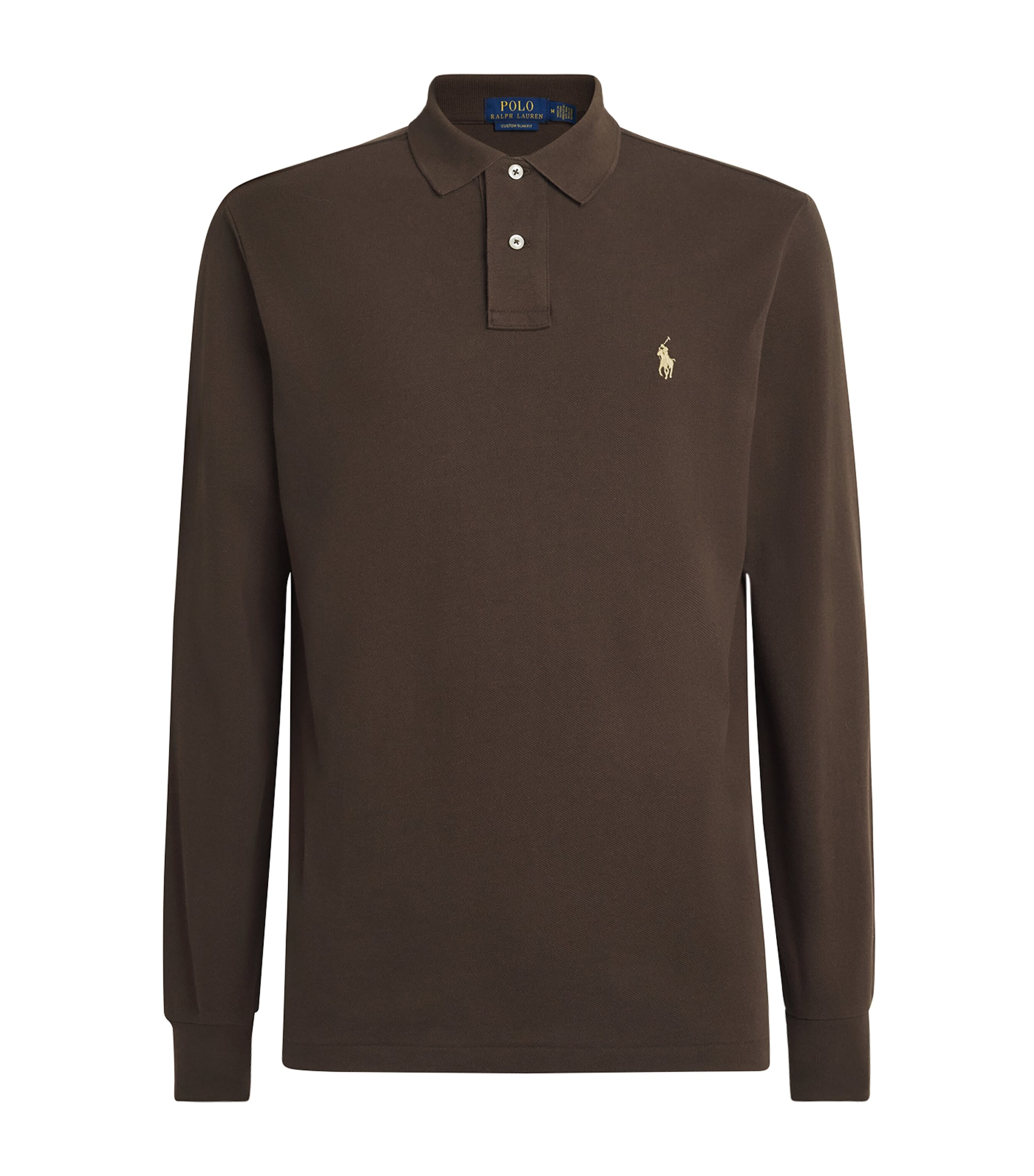Polo Ralph Lauren Mens Cotton Long-Sleeve Polo Shirt Nutmeg Brown
