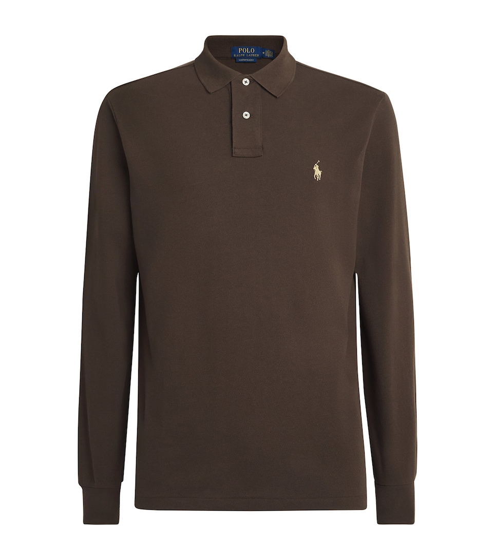 Polo Ralph Lauren Mens Cotton Long-Sleeve Polo Shirt Nutmeg Brown