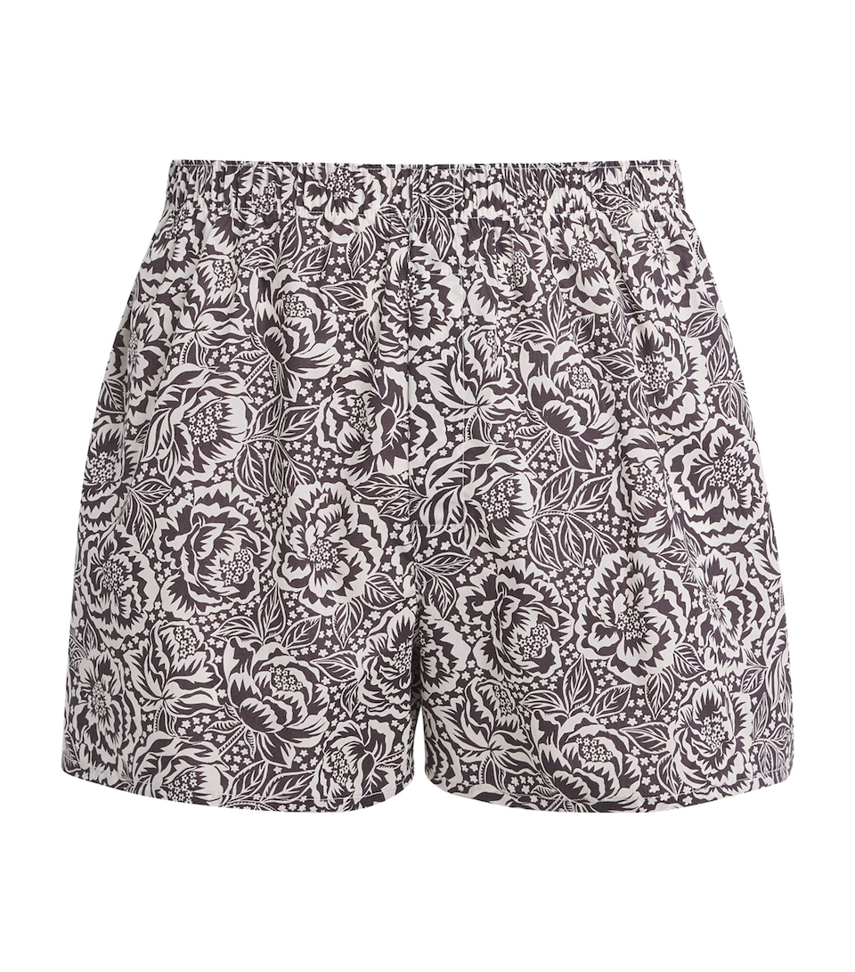 Sunspel Mens Cotton Printed Boxer Shorts Bkbm Cedar Rose Flor