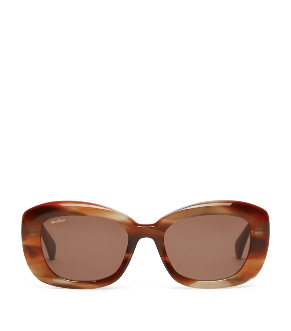 Max Mara Oversized Oval Sunglasses Rust