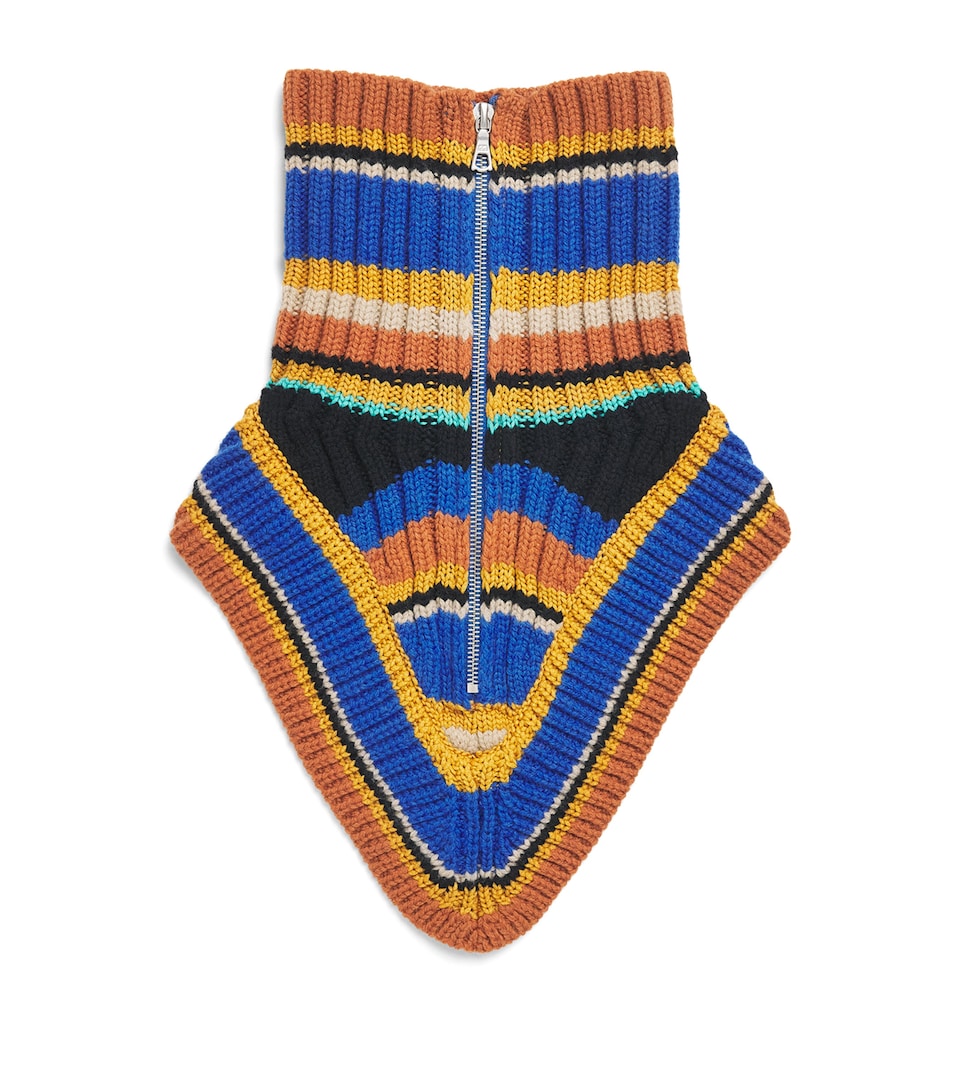 DRIES VAN NOTEN Wool Stripe Zip Collar King