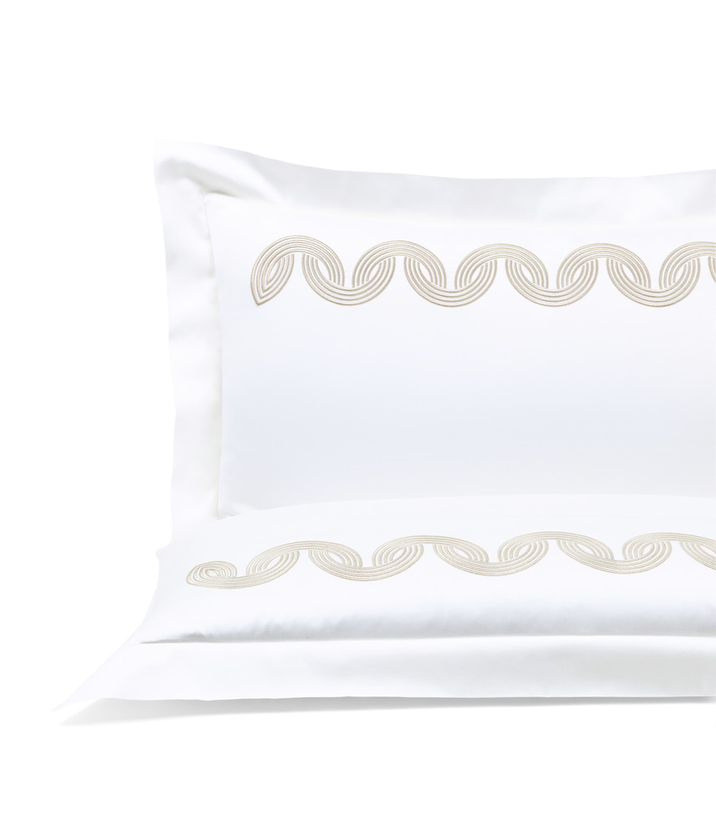 Frette Cotton Grace Avant Garde Embroidery Pillowcase (51cm x 71cm) Milk/savage B