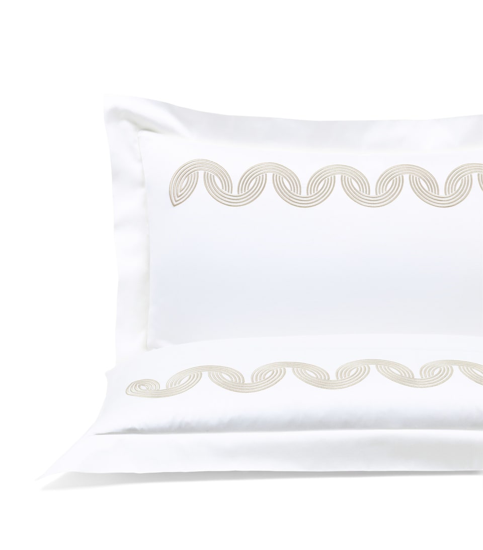 Frette Cotton Grace Avant Garde Embroidery Pillowcase (51cm x 71cm) Milk/savage B